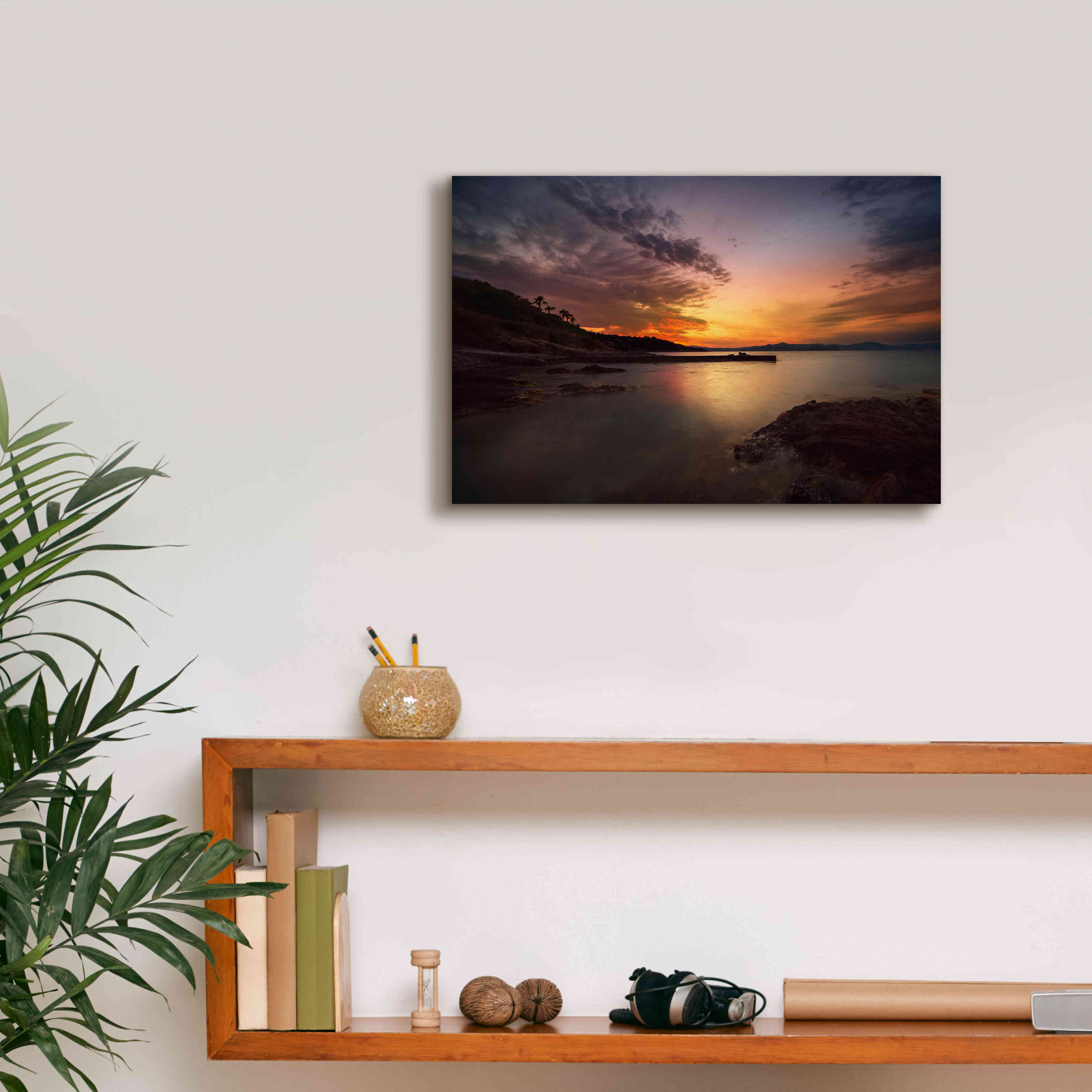 'Fiery Sunset' by Sebastien Lory, Giclee Canvas Wall Art,18 x 12