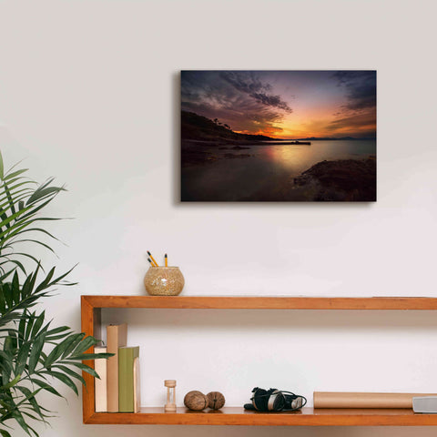 Image of 'Fiery Sunset' by Sebastien Lory, Giclee Canvas Wall Art,18 x 12