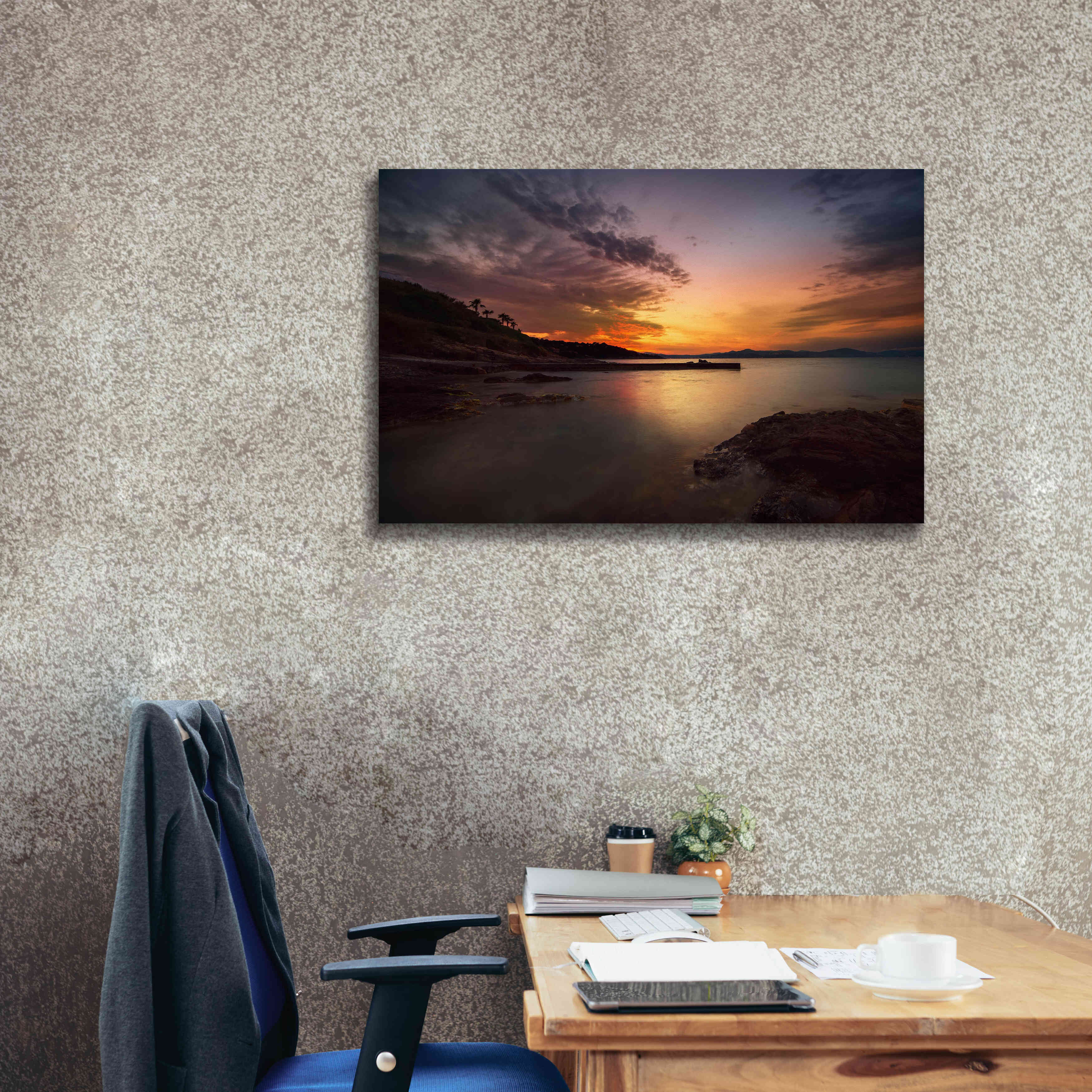 'Fiery Sunset' by Sebastien Lory, Giclee Canvas Wall Art,40 x 26