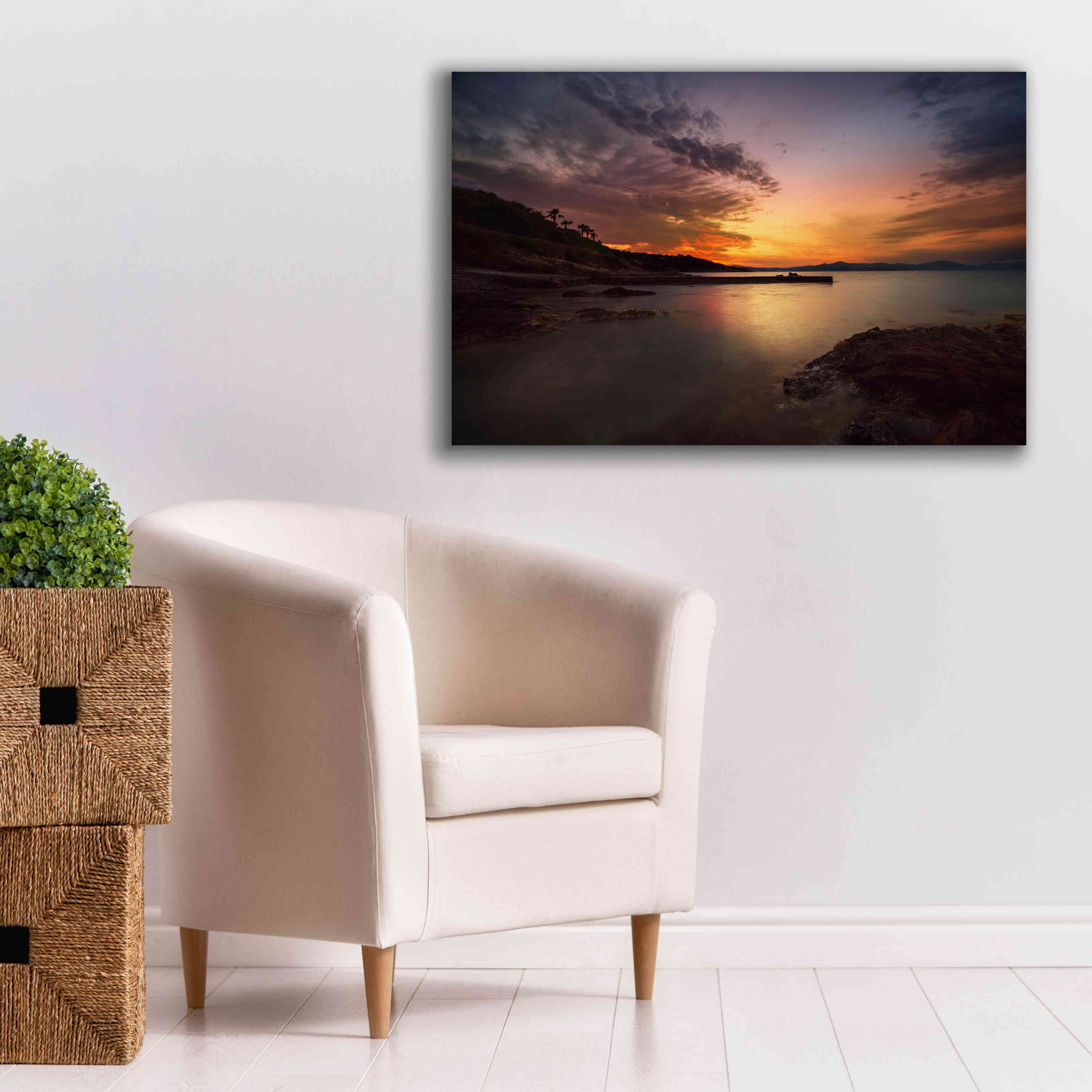 'Fiery Sunset' by Sebastien Lory, Giclee Canvas Wall Art,40 x 26
