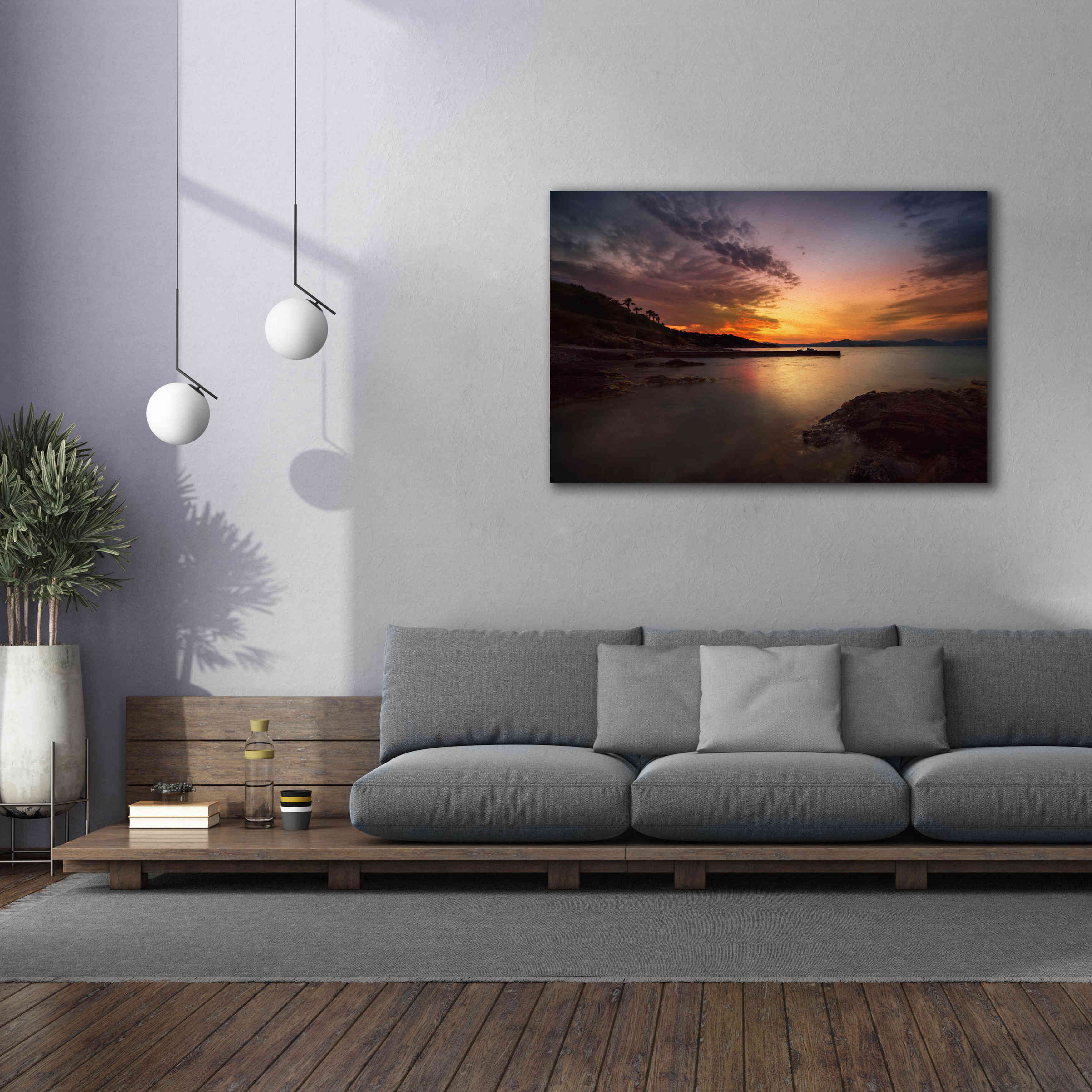'Fiery Sunset' by Sebastien Lory, Giclee Canvas Wall Art,60 x 40