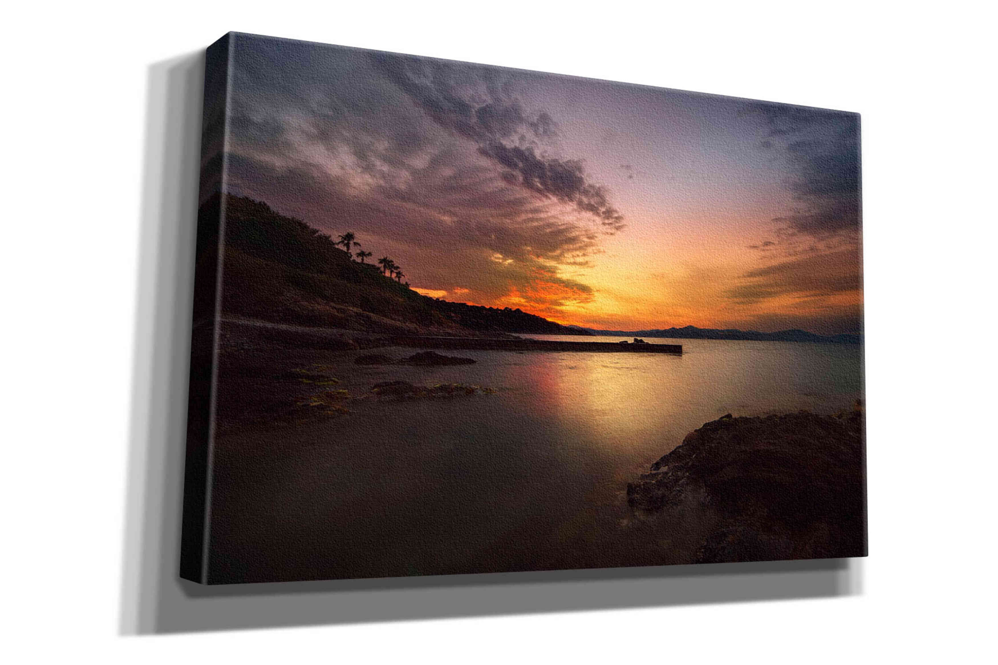 'Fiery Sunset' by Sebastien Lory, Giclee Canvas Wall Art
