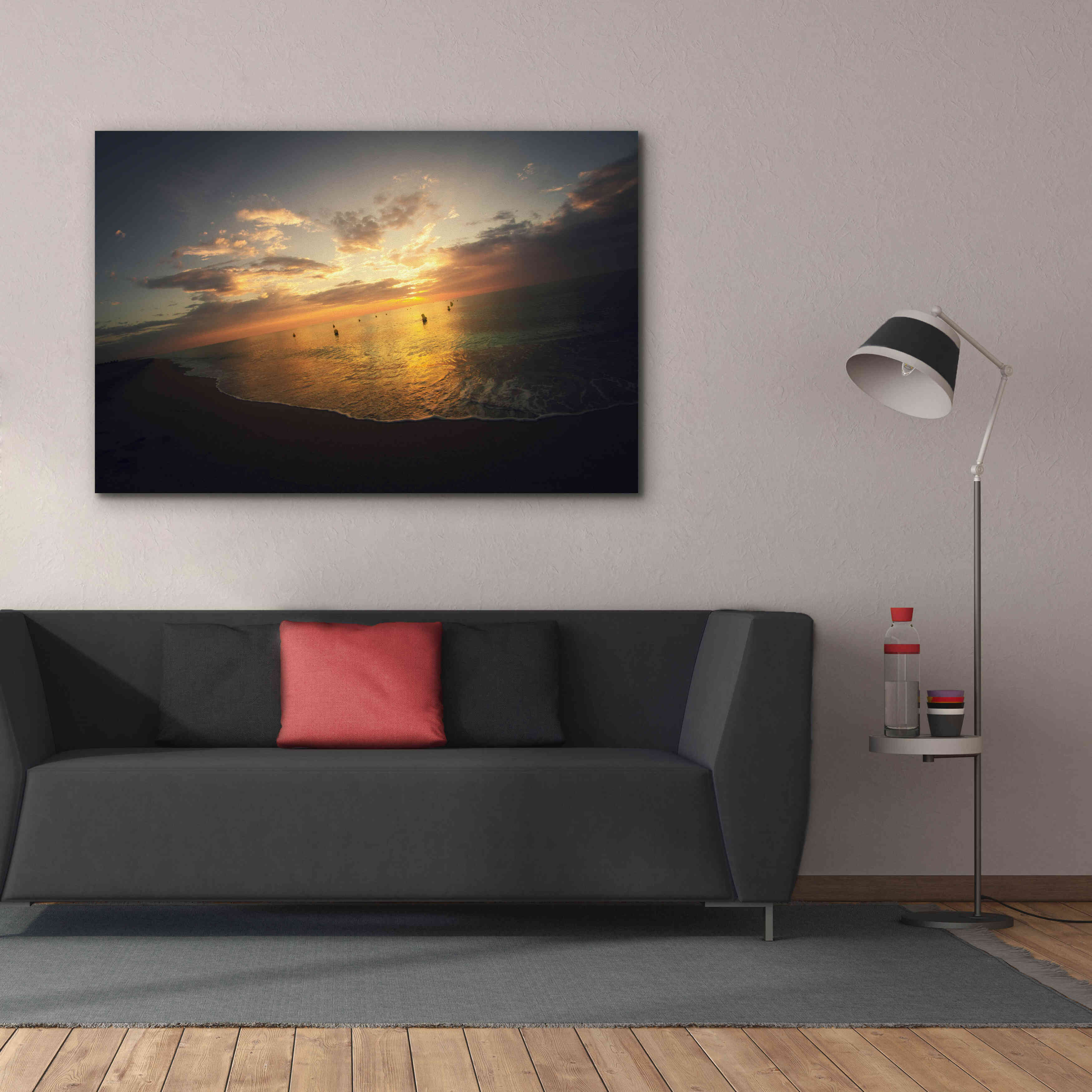 'Fiery Ocean' by Sebastien Lory, Giclee Canvas Wall Art,60 x 40