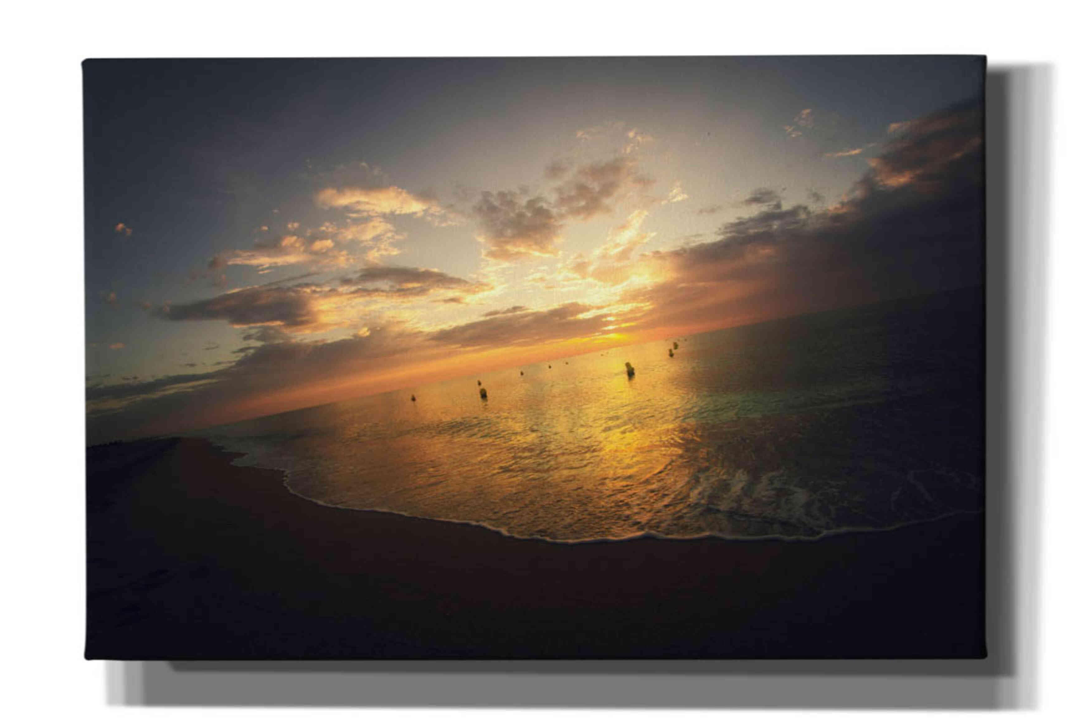 'Fiery Ocean' by Sebastien Lory, Giclee Canvas Wall Art
