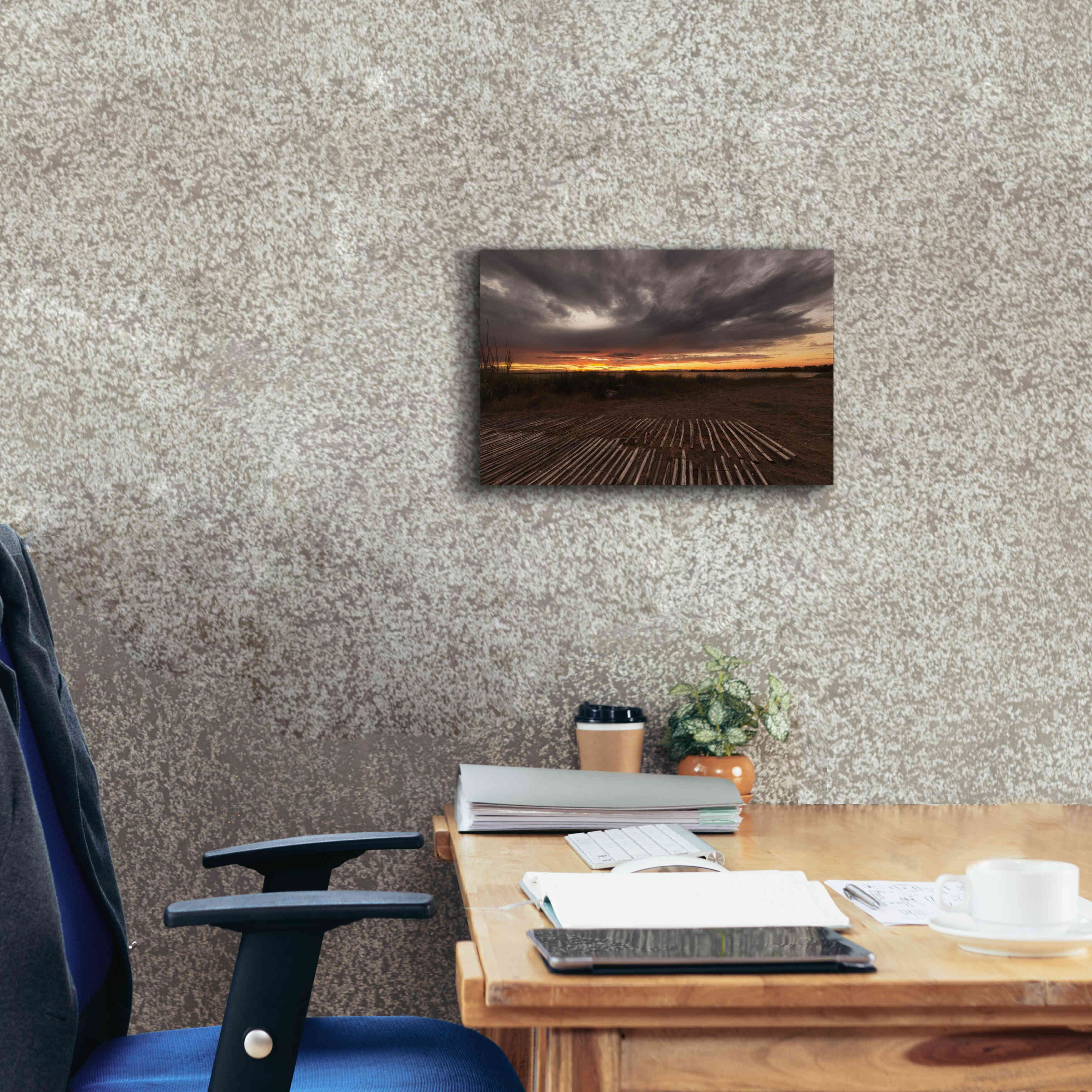 'Stormy Sunset' by Sebastien Lory, Giclee Canvas Wall Art,18 x 12