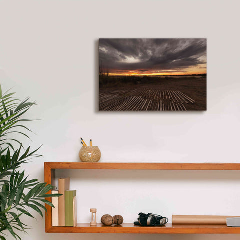 Image of 'Stormy Sunset' by Sebastien Lory, Giclee Canvas Wall Art,18 x 12