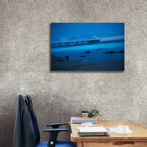 Image of 'Blue Hour Pier' by Sebastien Lory, Giclee Canvas Wall Art,40 x 26