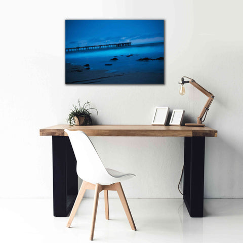 Image of 'Blue Hour Pier' by Sebastien Lory, Giclee Canvas Wall Art,40 x 26