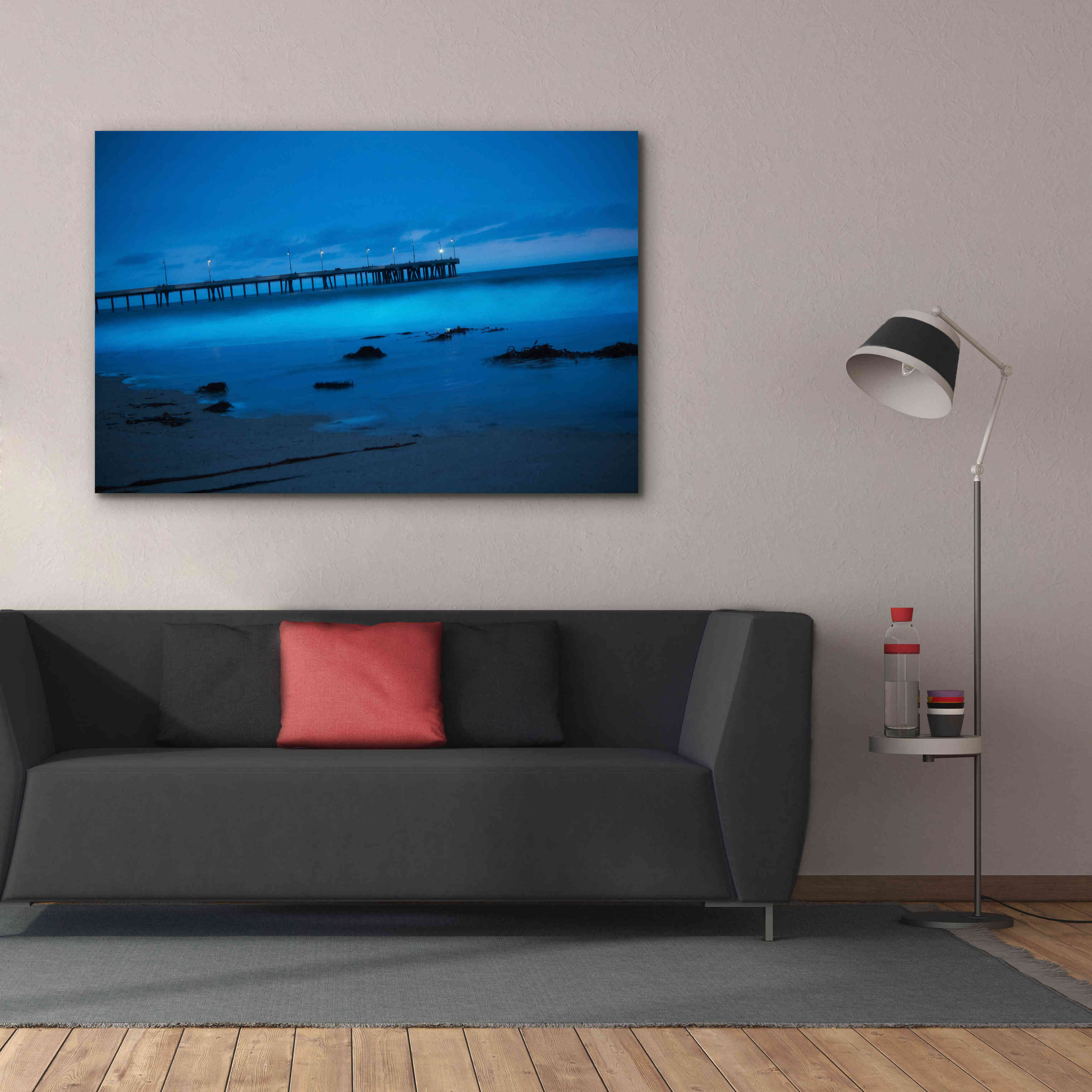 'Blue Hour Pier' by Sebastien Lory, Giclee Canvas Wall Art,60 x 40