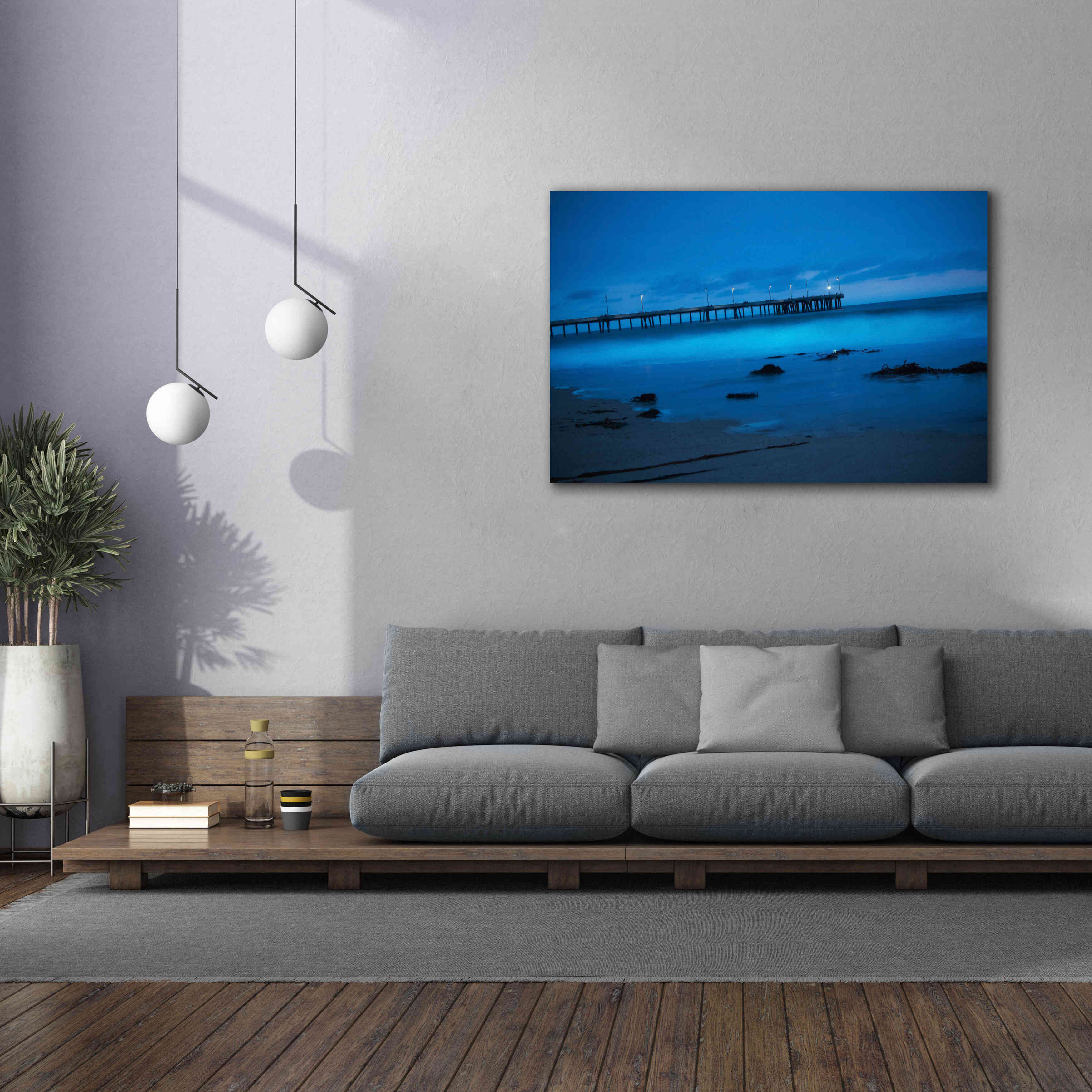 'Blue Hour Pier' by Sebastien Lory, Giclee Canvas Wall Art,60 x 40