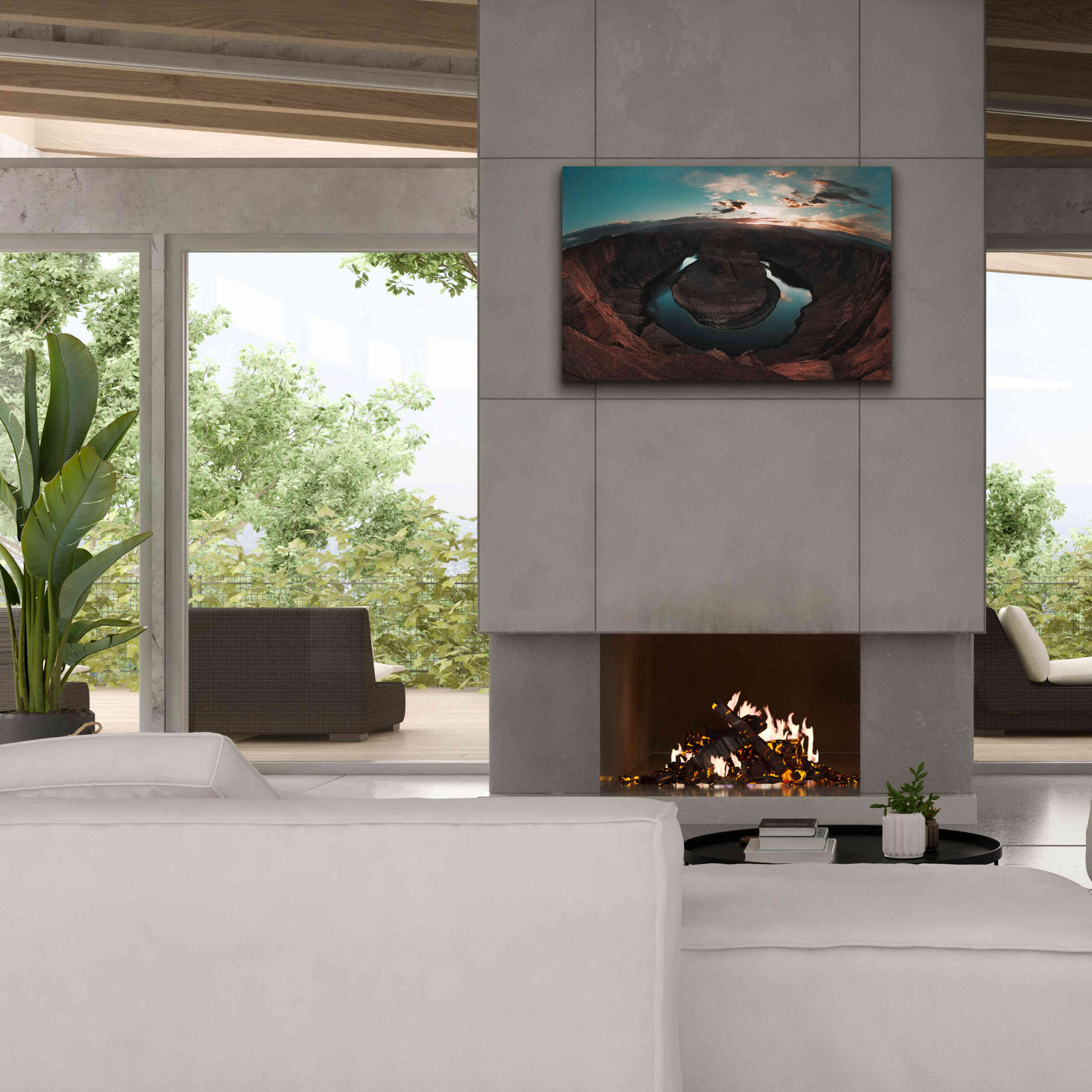 'Horseshoe Bend Sunset' by Sebastien Lory, Giclee Canvas Wall Art,40 x 26