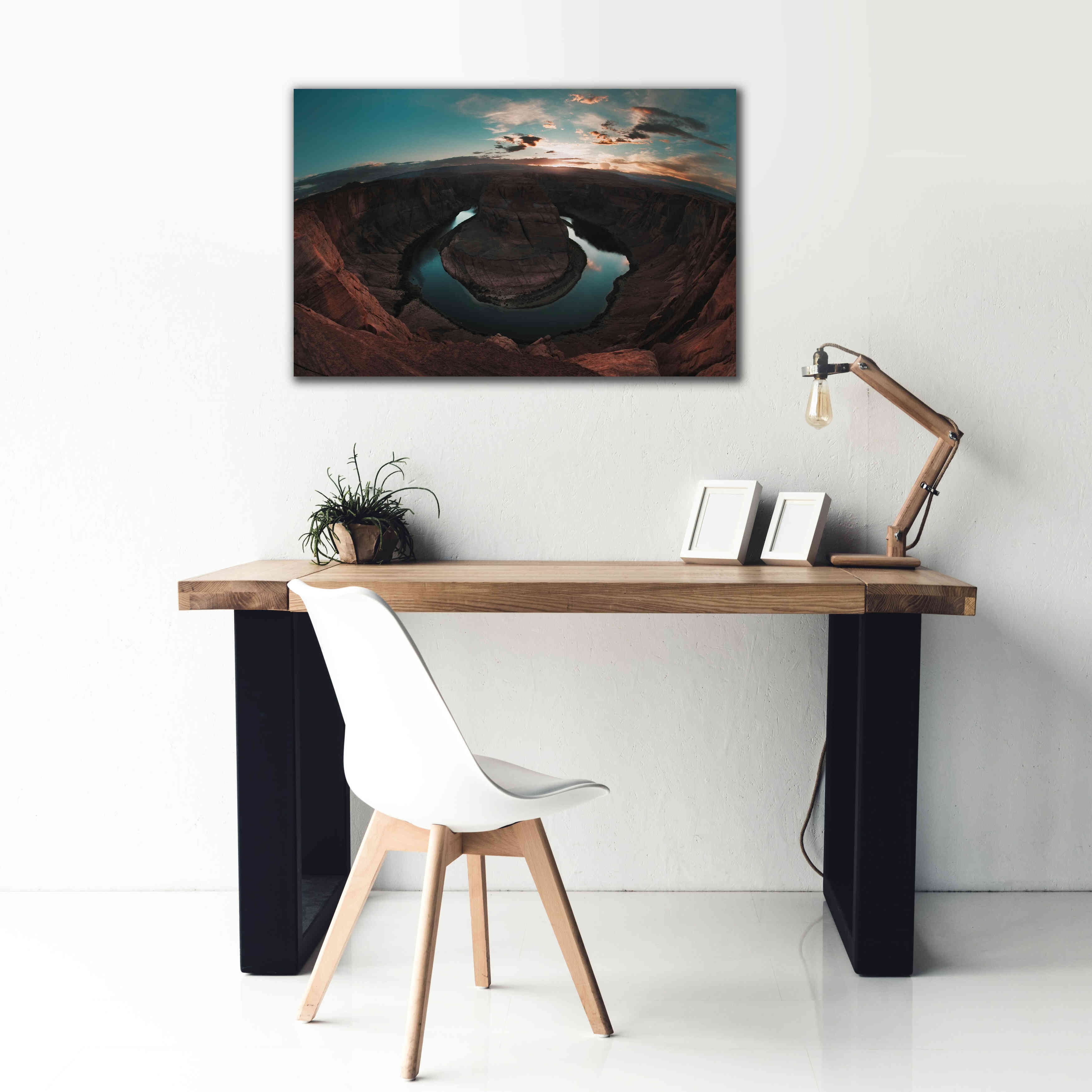 'Horseshoe Bend Sunset' by Sebastien Lory, Giclee Canvas Wall Art,40 x 26