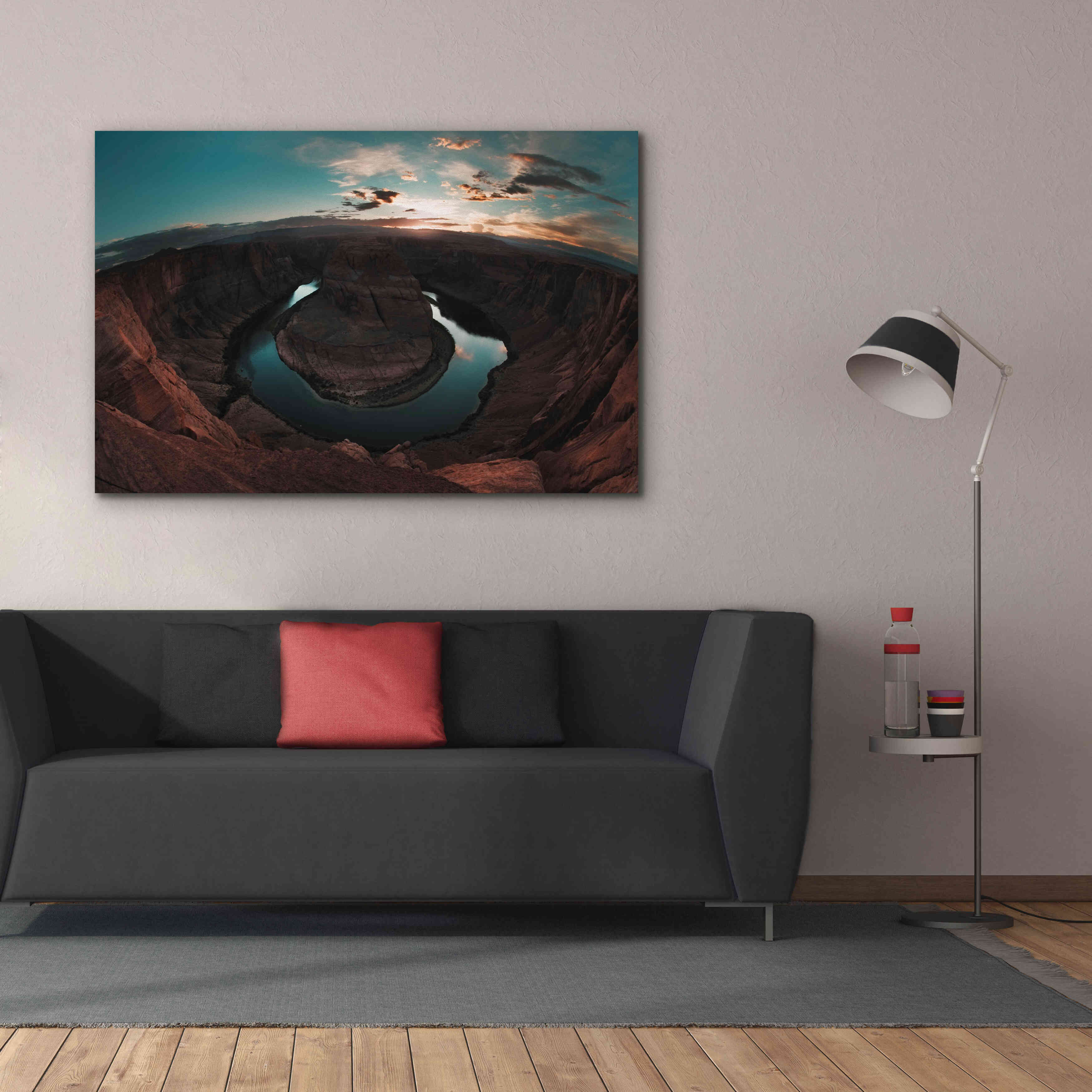 'Horseshoe Bend Sunset' by Sebastien Lory, Giclee Canvas Wall Art,60 x 40