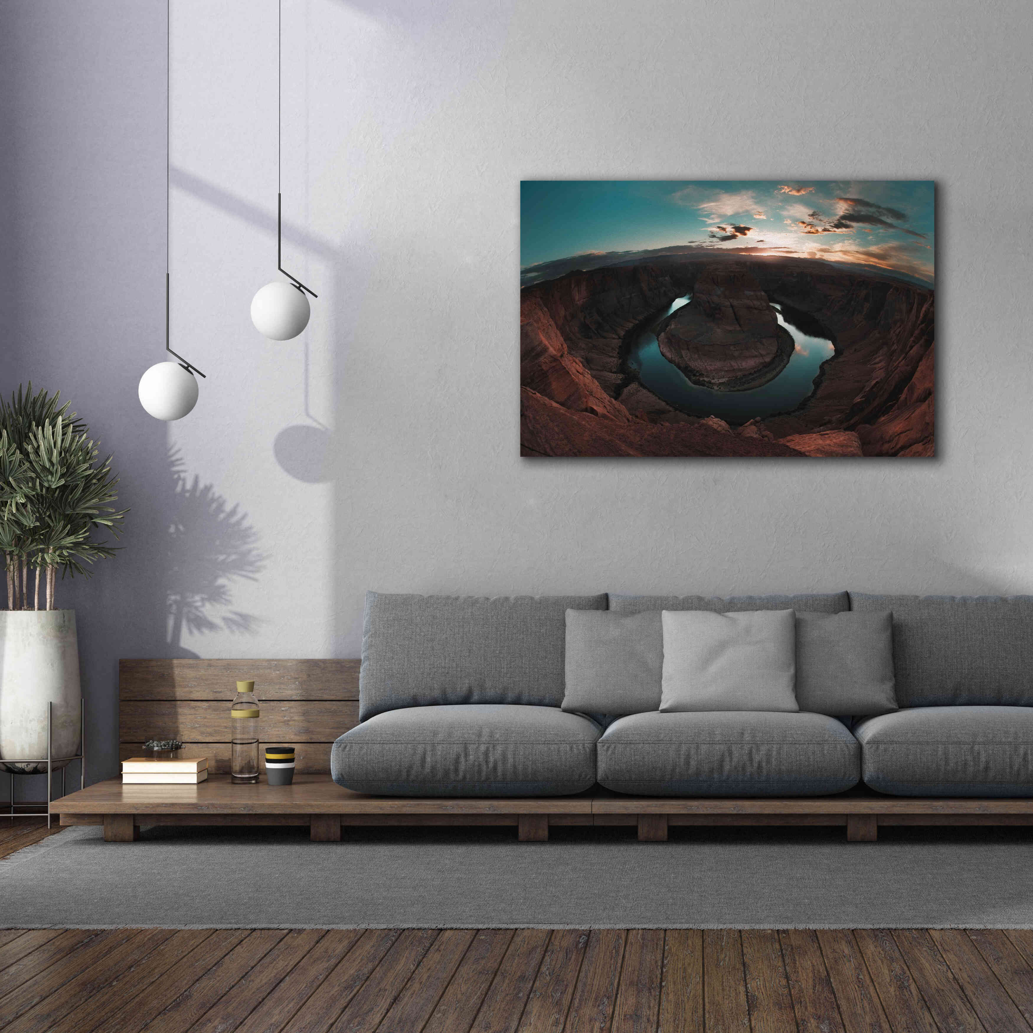 'Horseshoe Bend Sunset' by Sebastien Lory, Giclee Canvas Wall Art,60 x 40