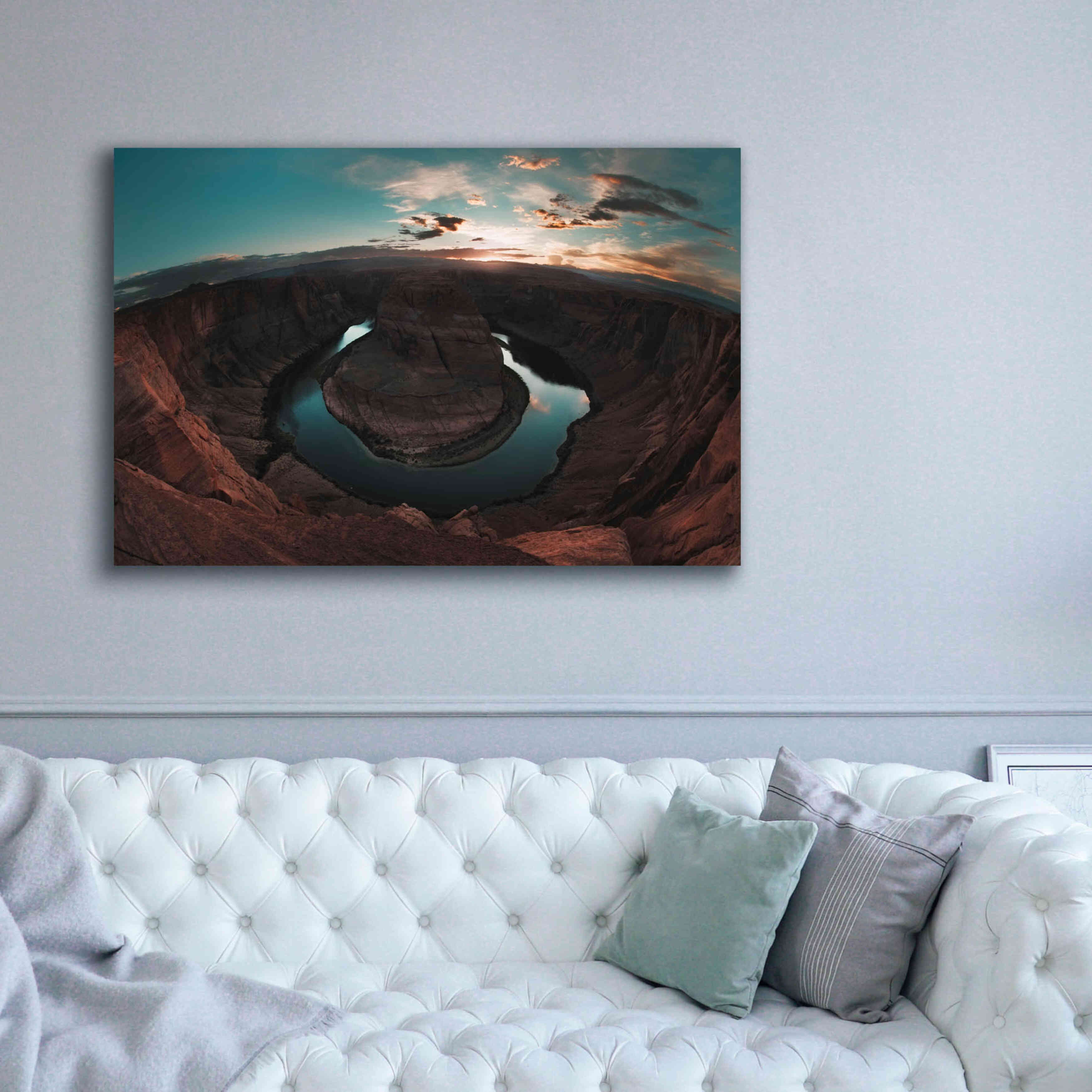 'Horseshoe Bend Sunset' by Sebastien Lory, Giclee Canvas Wall Art,60 x 40