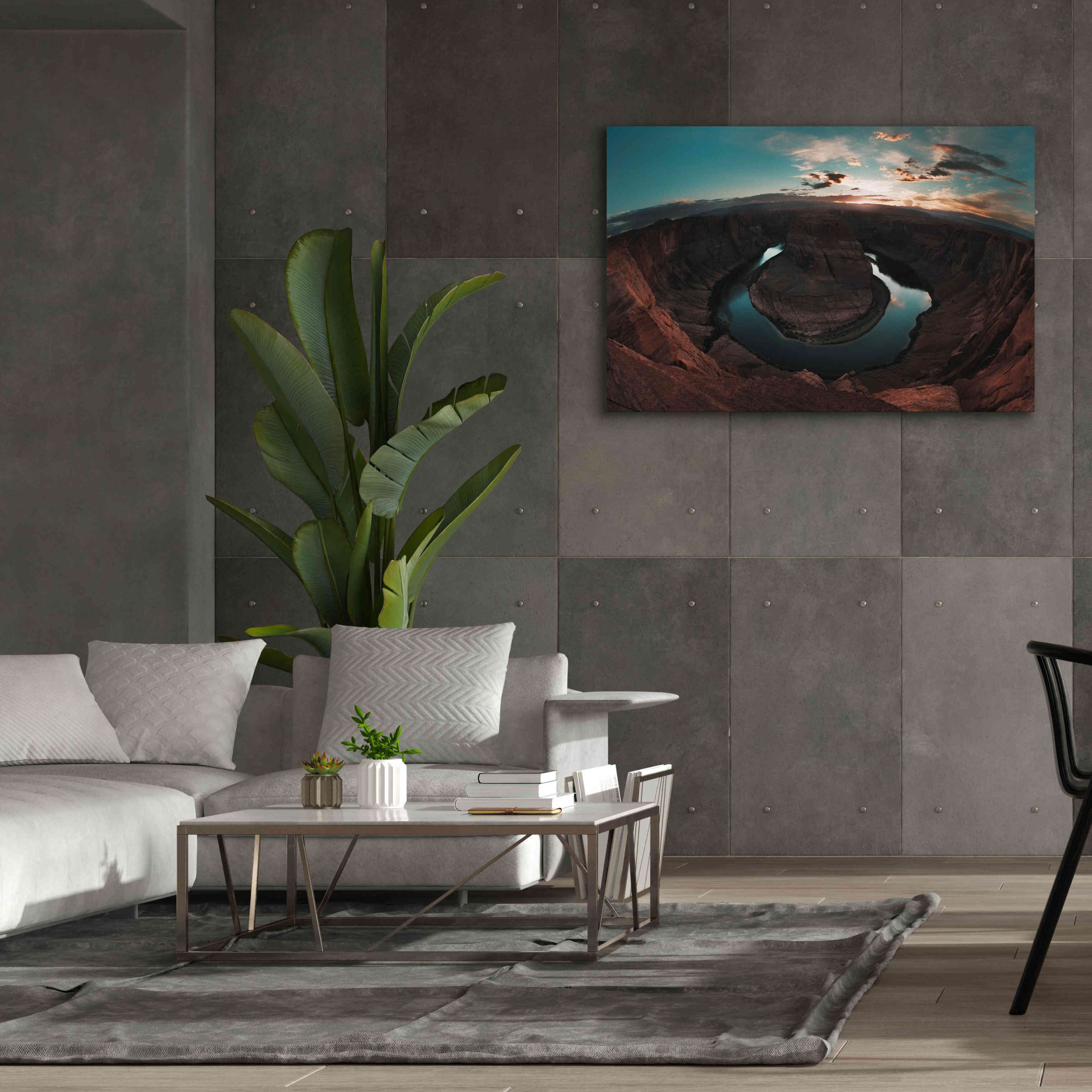 'Horseshoe Bend Sunset' by Sebastien Lory, Giclee Canvas Wall Art,60 x 40