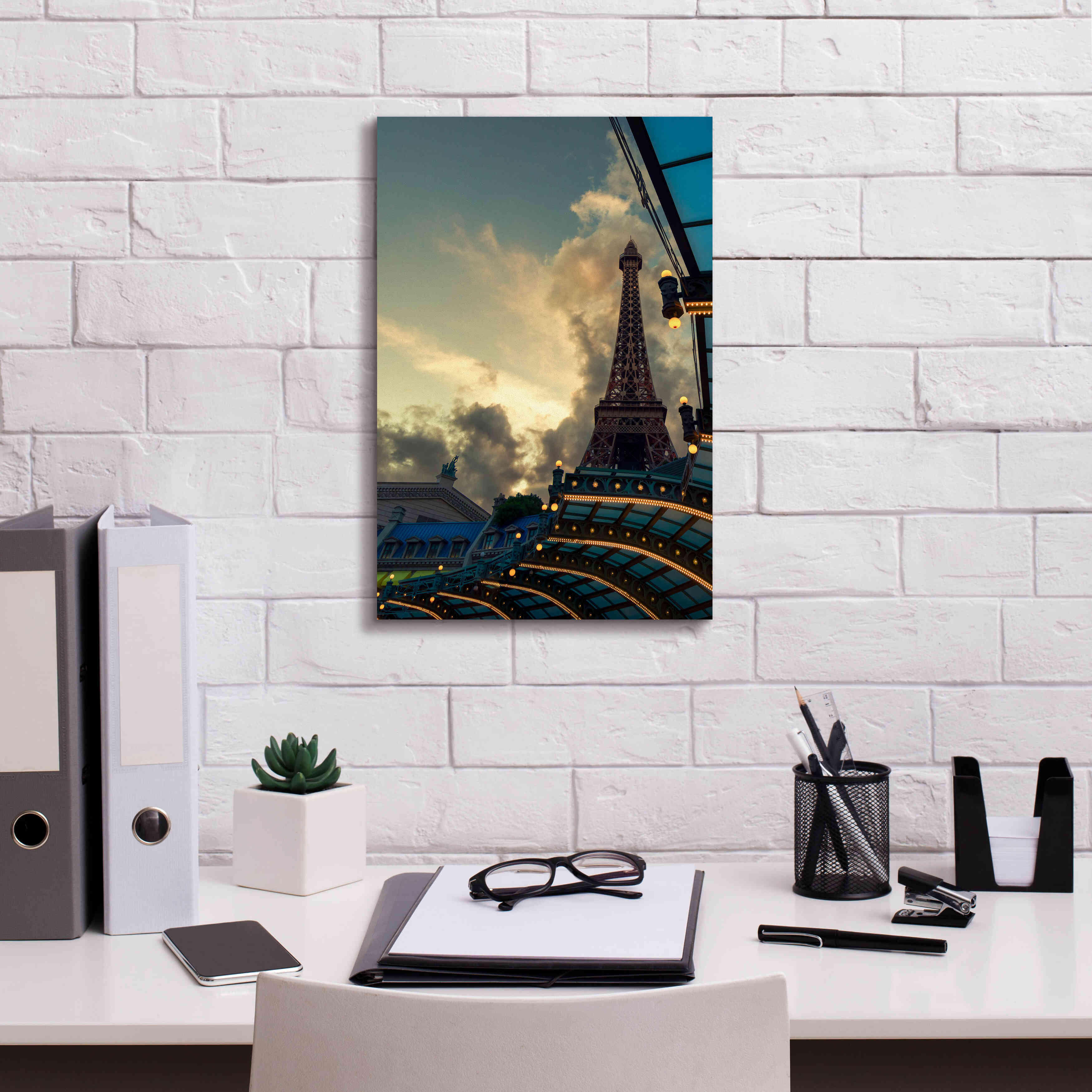 'Eiffel Vegas' by Sebastien Lory, Giclee Canvas Wall Art,12 x 18