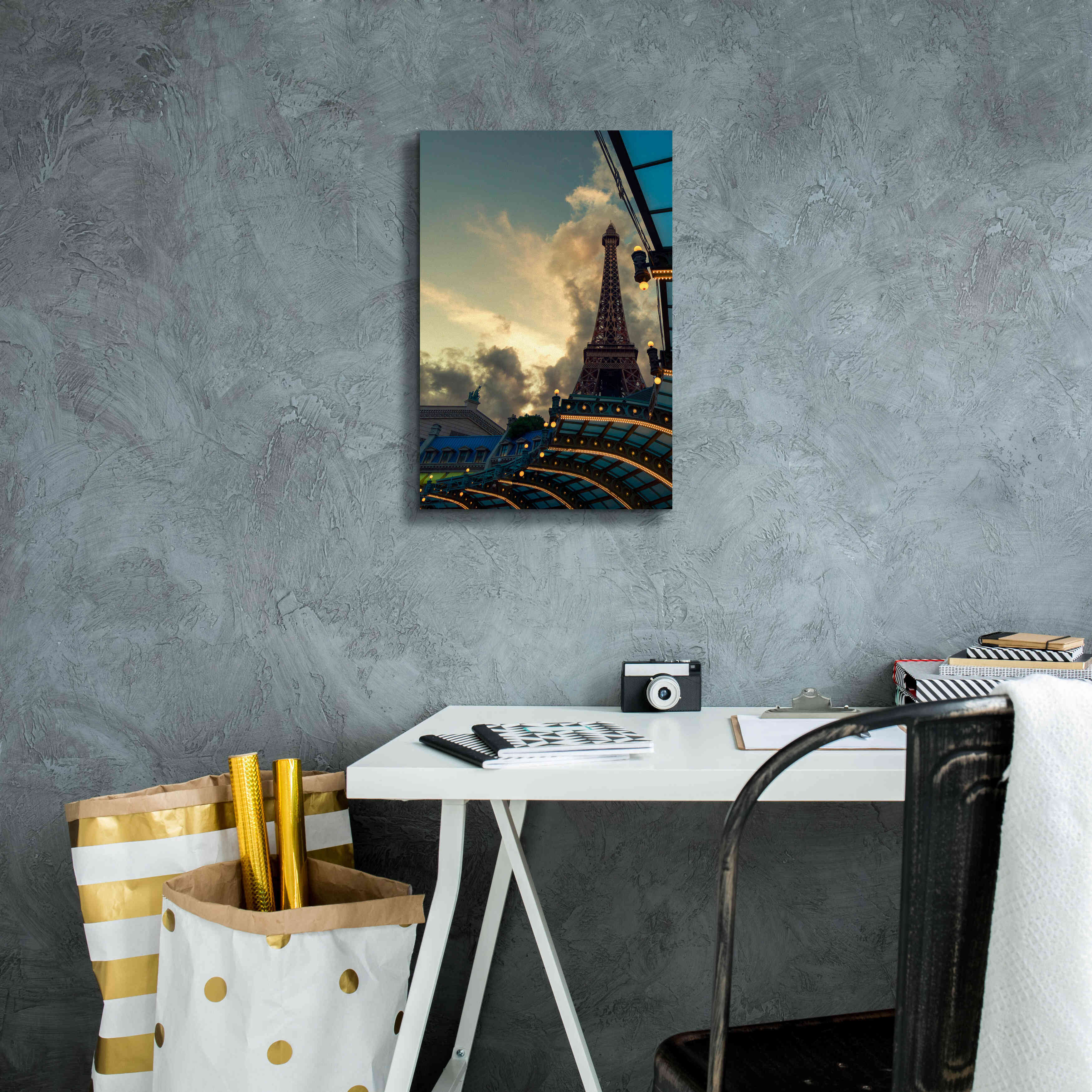 'Eiffel Vegas' by Sebastien Lory, Giclee Canvas Wall Art,12 x 18