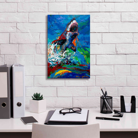 Image of 'The Lawyer Breeching Great White Shark' by Jace D McTier, Giclee Canvas Wall Art,12 x 18