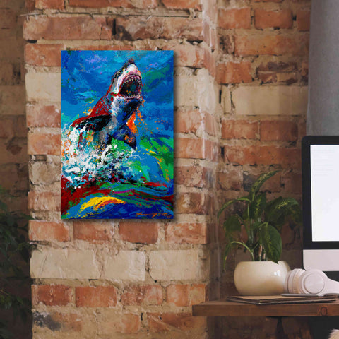 Image of 'The Lawyer Breeching Great White Shark' by Jace D McTier, Giclee Canvas Wall Art,12 x 18