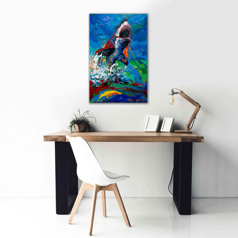 Image of 'The Lawyer Breeching Great White Shark' by Jace D McTier, Giclee Canvas Wall Art,26 x 40