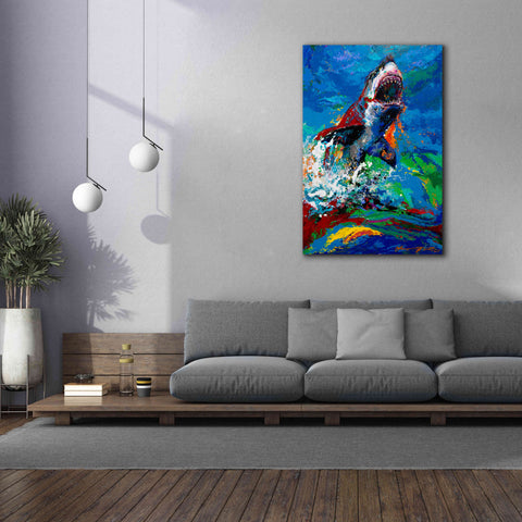 Image of 'The Lawyer Breeching Great White Shark' by Jace D McTier, Giclee Canvas Wall Art,40 x 60