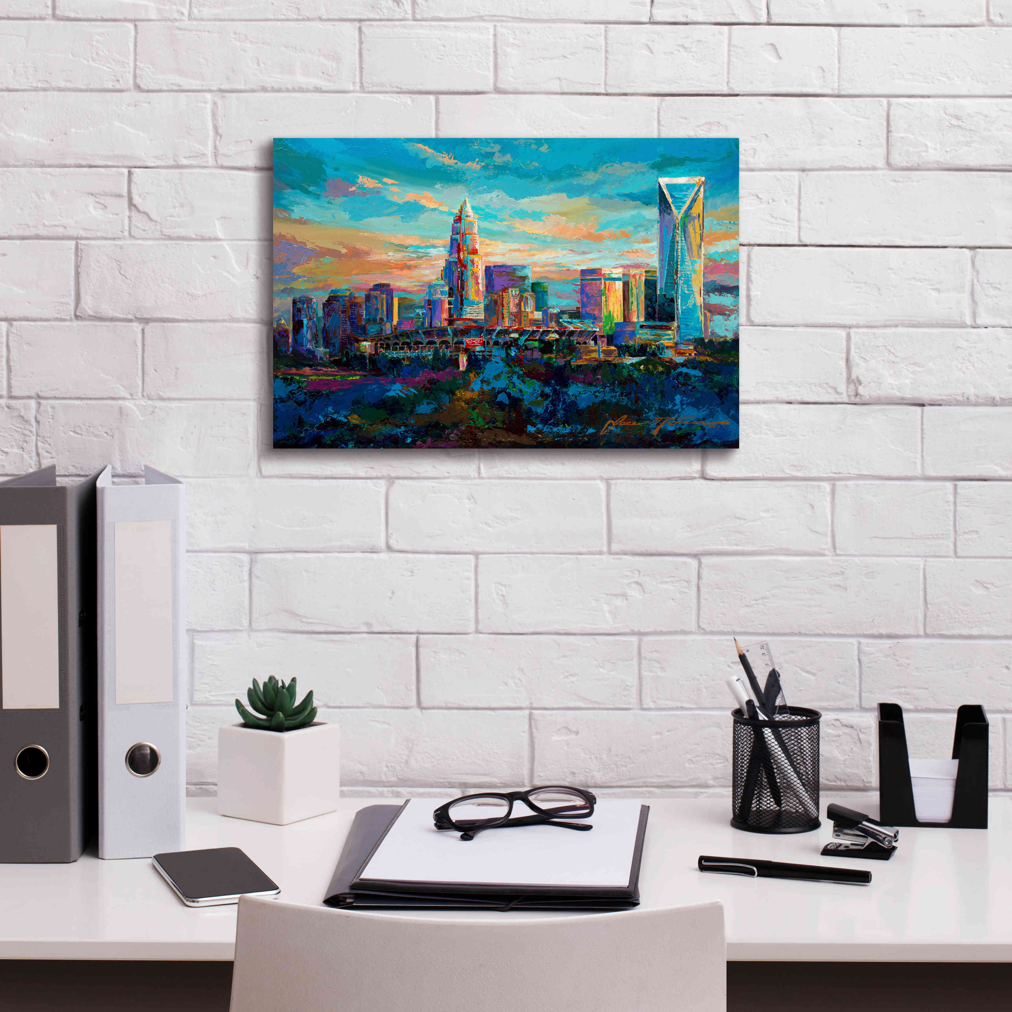 'The Queen City Charlotte North Carolina' by Jace D McTier, Giclee Canvas Wall Art,18 x 12