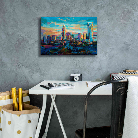 Image of 'The Queen City Charlotte North Carolina' by Jace D McTier, Giclee Canvas Wall Art,18 x 12