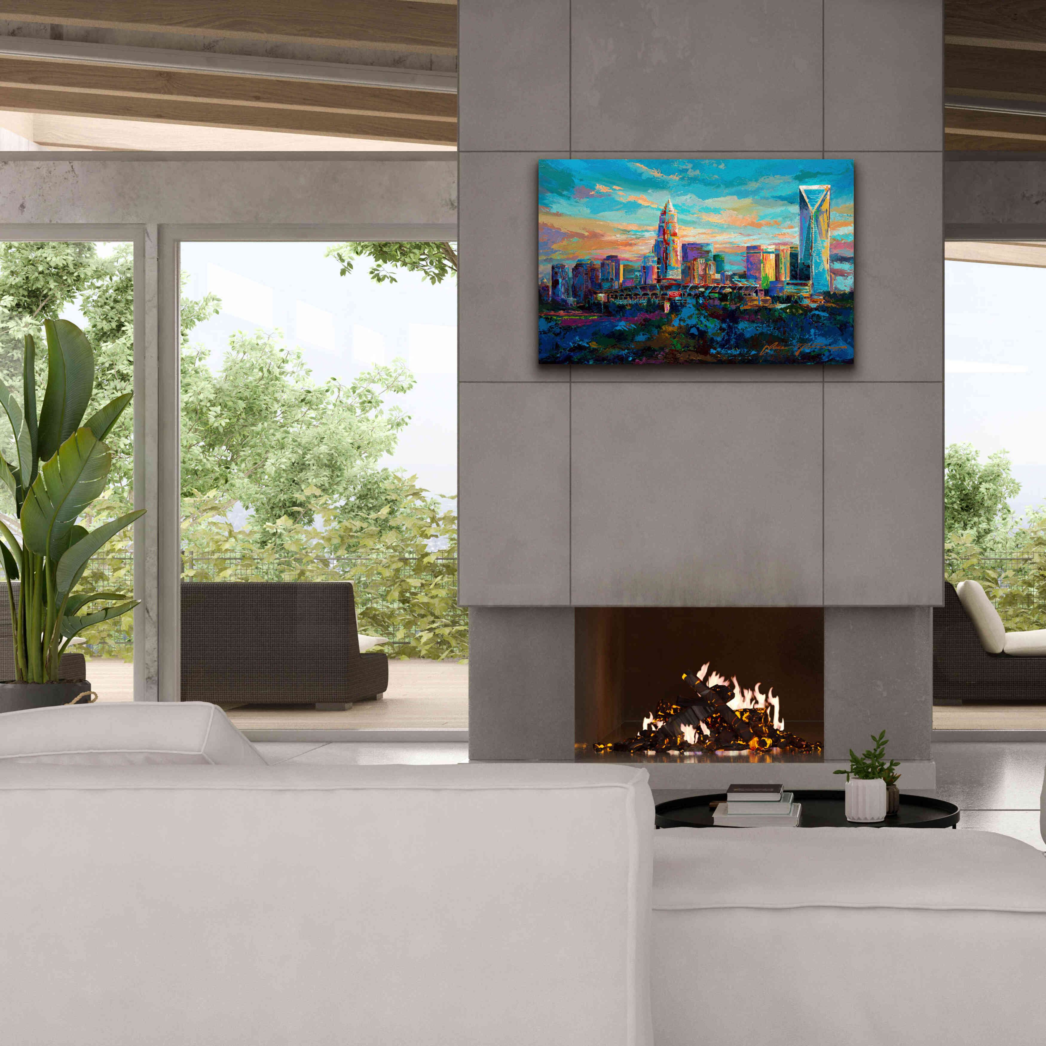 'The Queen City Charlotte North Carolina' by Jace D McTier, Giclee Canvas Wall Art,40 x 26