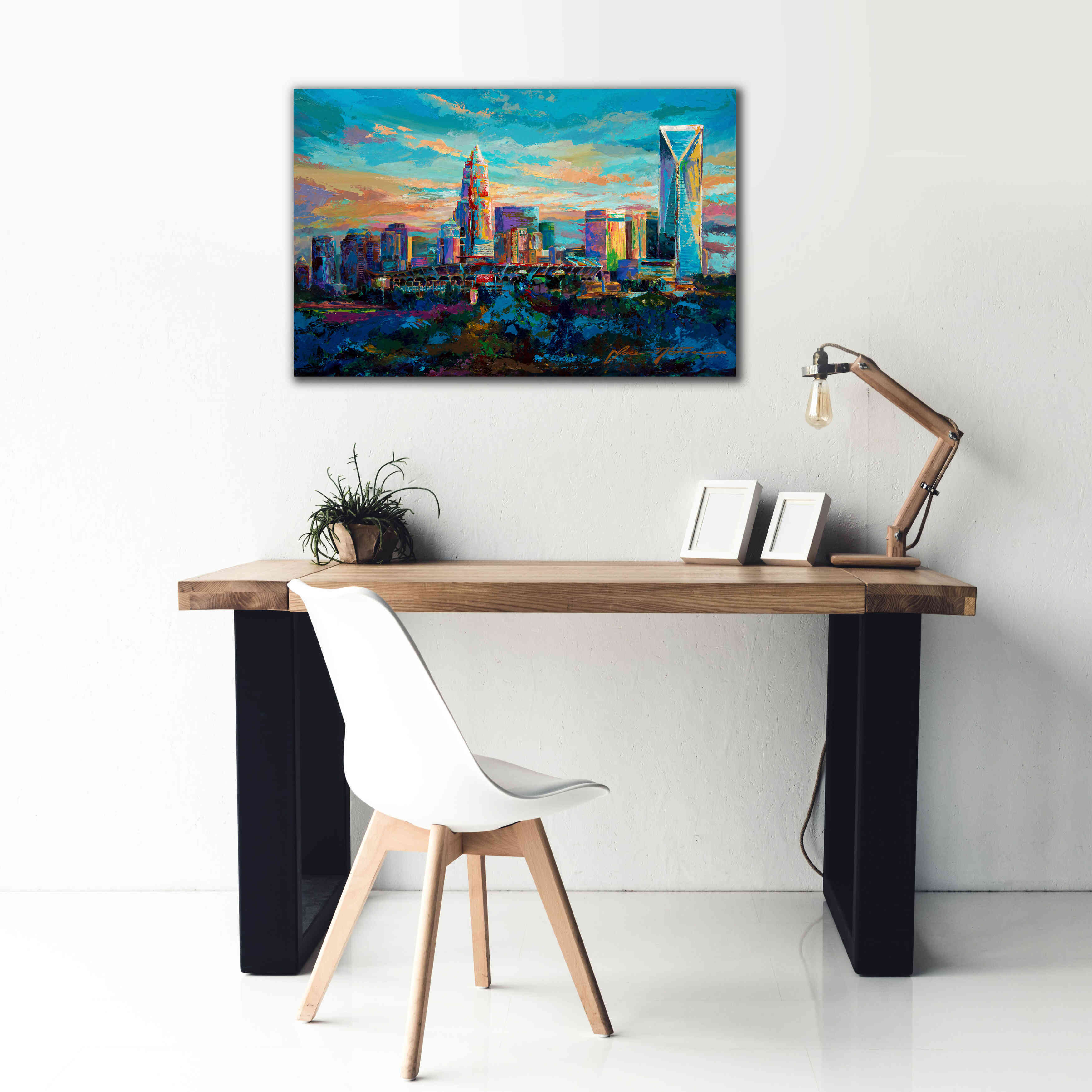 'The Queen City Charlotte North Carolina' by Jace D McTier, Giclee Canvas Wall Art,40 x 26