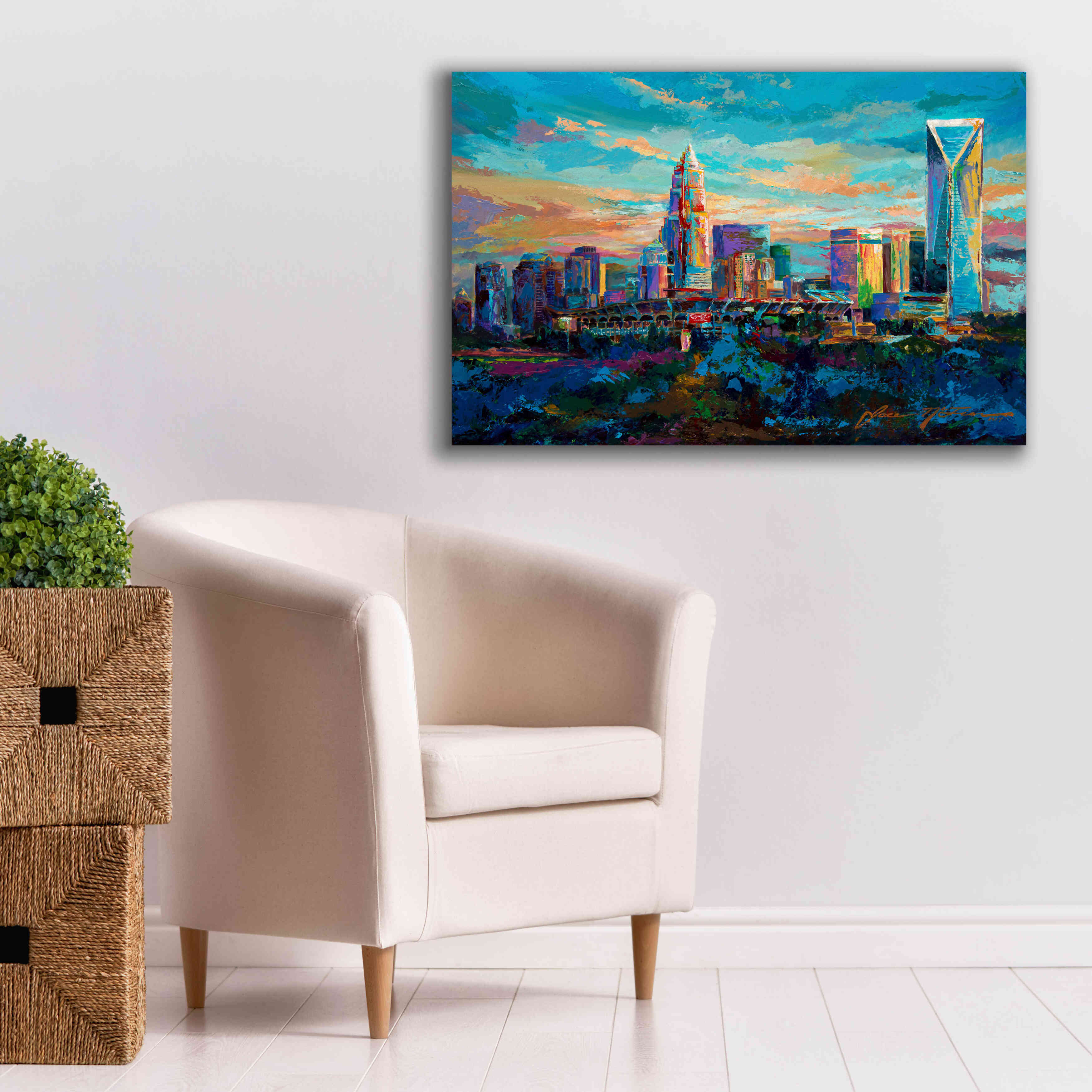 'The Queen City Charlotte North Carolina' by Jace D McTier, Giclee Canvas Wall Art,40 x 26