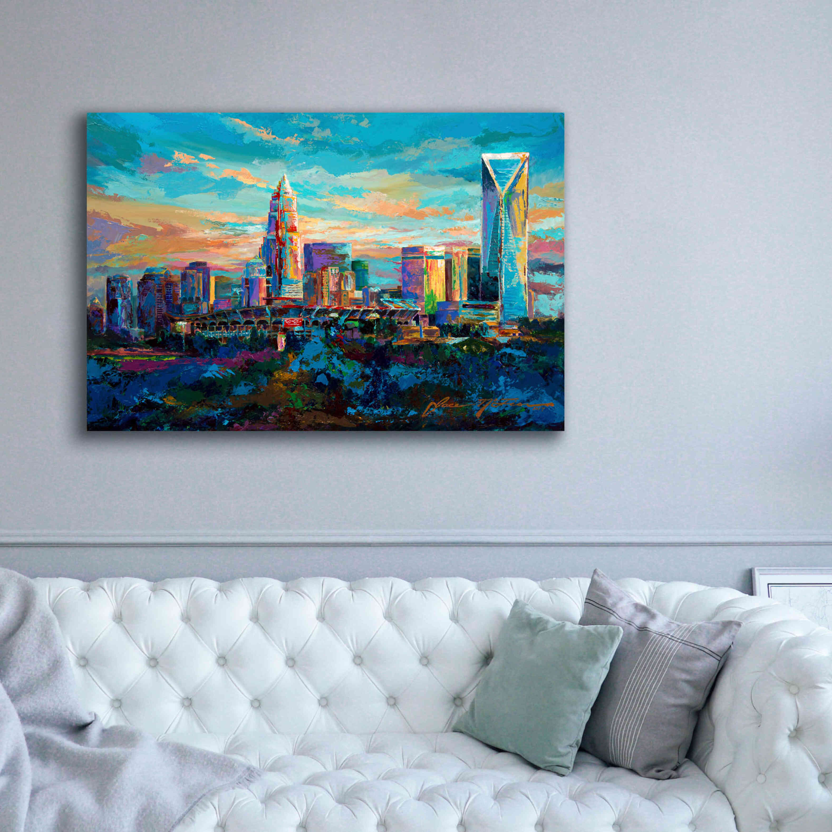 'The Queen City Charlotte North Carolina' by Jace D McTier, Giclee Canvas Wall Art,60 x 40