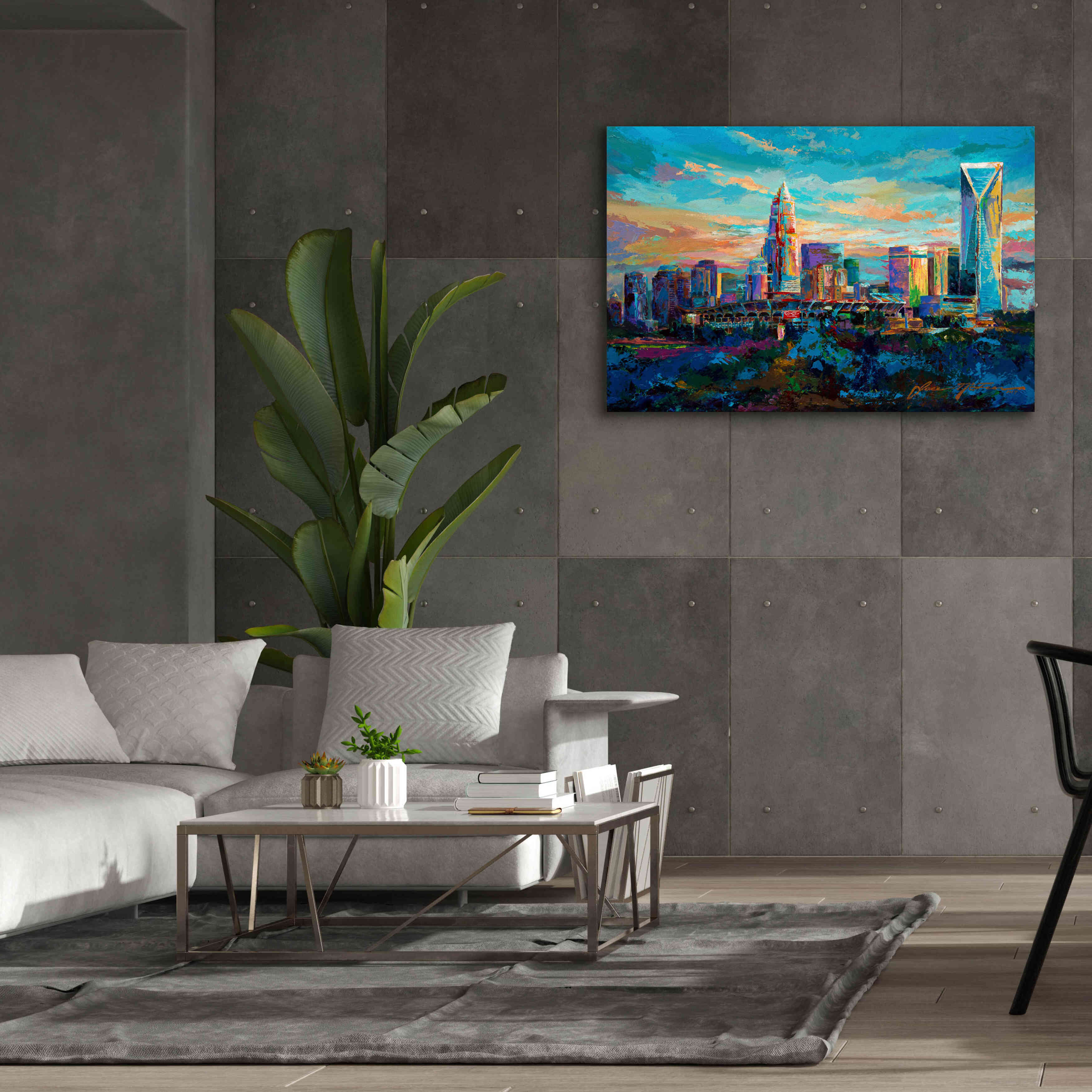 'The Queen City Charlotte North Carolina' by Jace D McTier, Giclee Canvas Wall Art,60 x 40