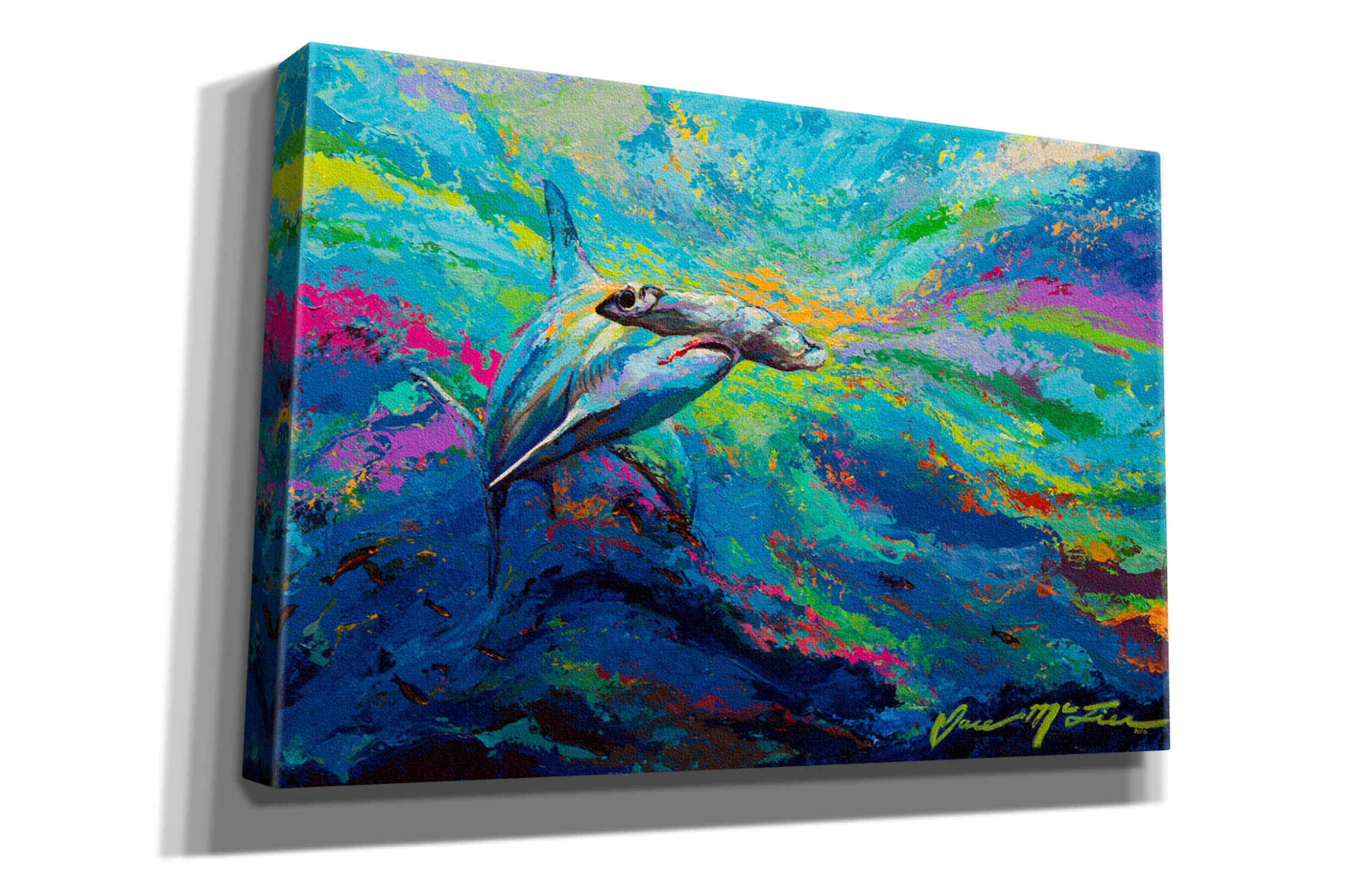 'After Dinner Swim Hammer Head Shark' by Jace D McTier, Giclee Canvas Wall Art