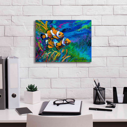 Image of 'The First Date Smiling Clownfish' by Jace D McTier, Giclee Canvas Wall Art,16 x 12