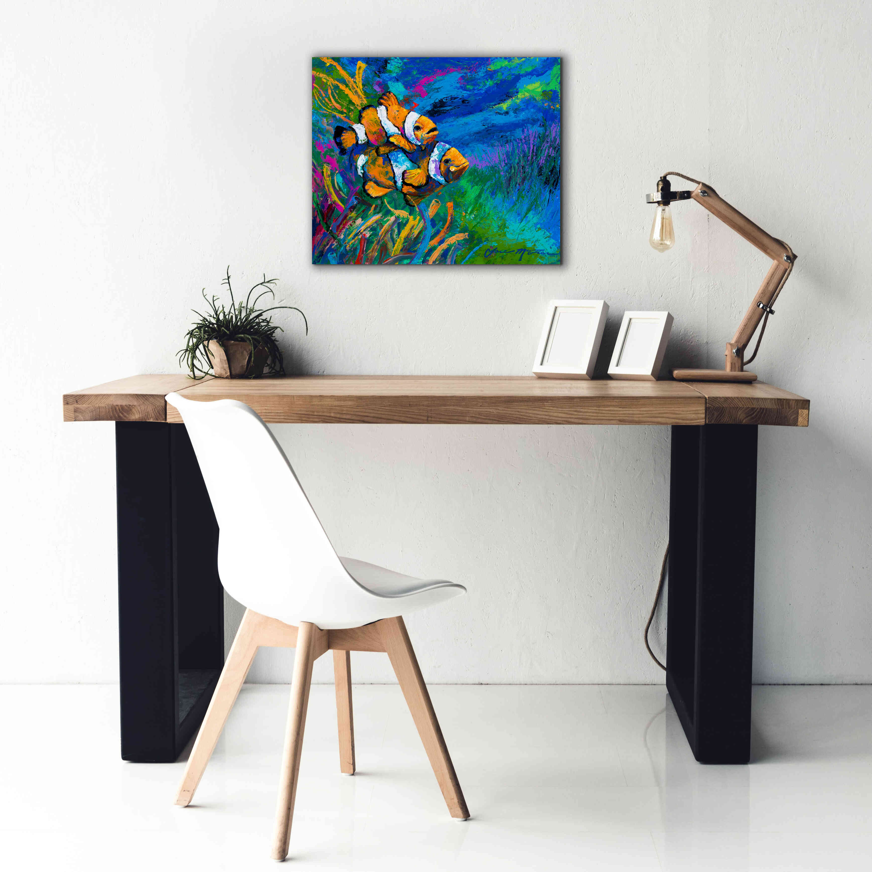 'The First Date Smiling Clownfish' by Jace D McTier, Giclee Canvas Wall Art,24 x 20