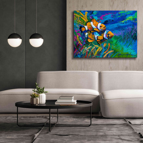 Image of 'The First Date Smiling Clownfish' by Jace D McTier, Giclee Canvas Wall Art,54 x 40