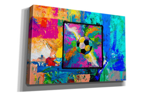 Image of 'Window into the Soccer Universe Pink and Cyan' by Jace D McTier, Giclee Canvas Wall Art