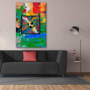 'Window into the Soccer Universe Red and Green' by Jace D McTier, Giclee Canvas Wall Art,40 x 60