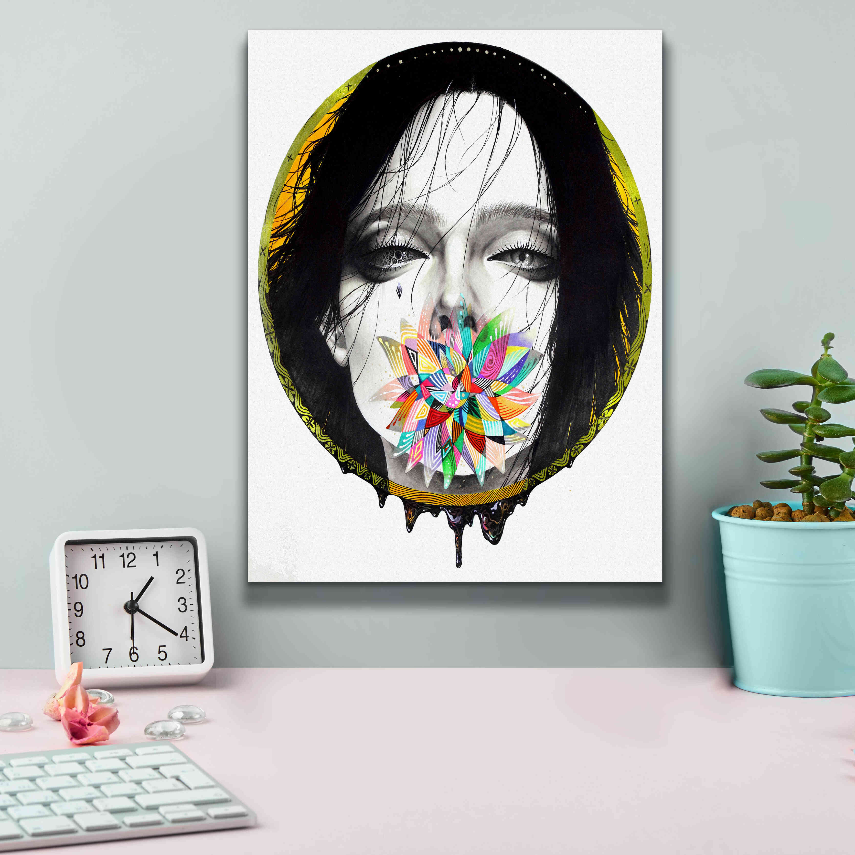 'Black Blossom' by MinJae, Giclee Canvas Wall Art,12 x 16