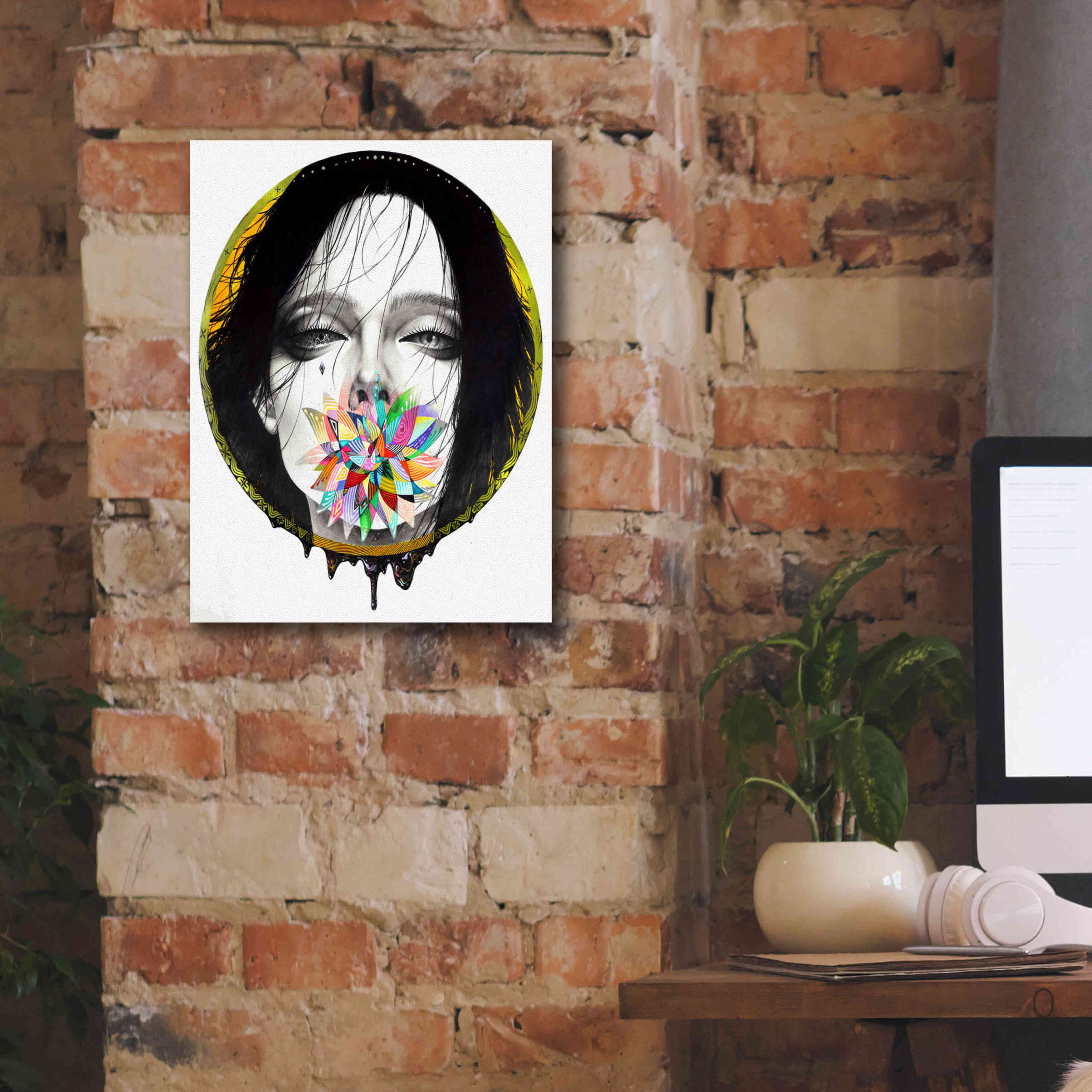 'Black Blossom' by MinJae, Giclee Canvas Wall Art,12 x 16