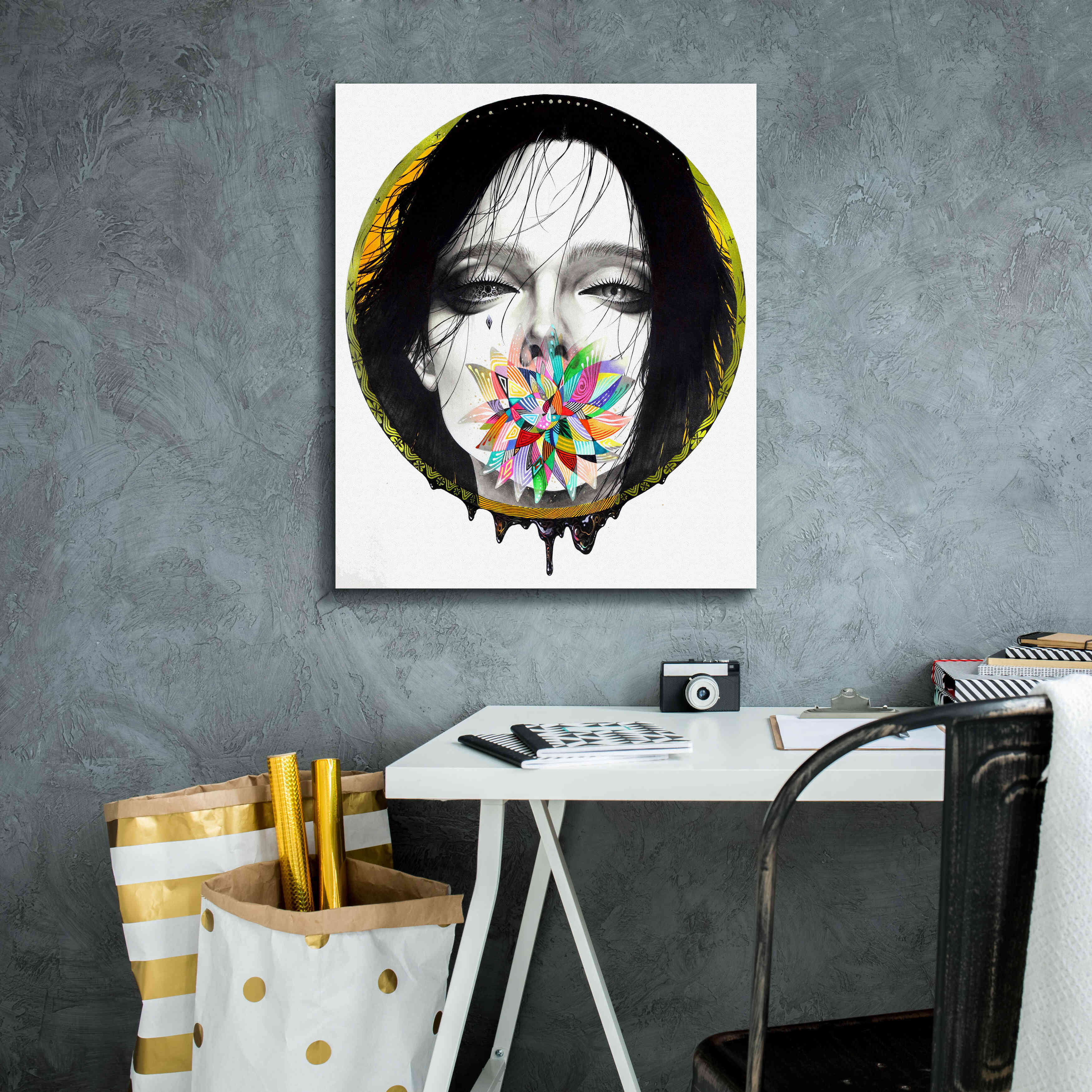 'Black Blossom' by MinJae, Giclee Canvas Wall Art,20 x 24