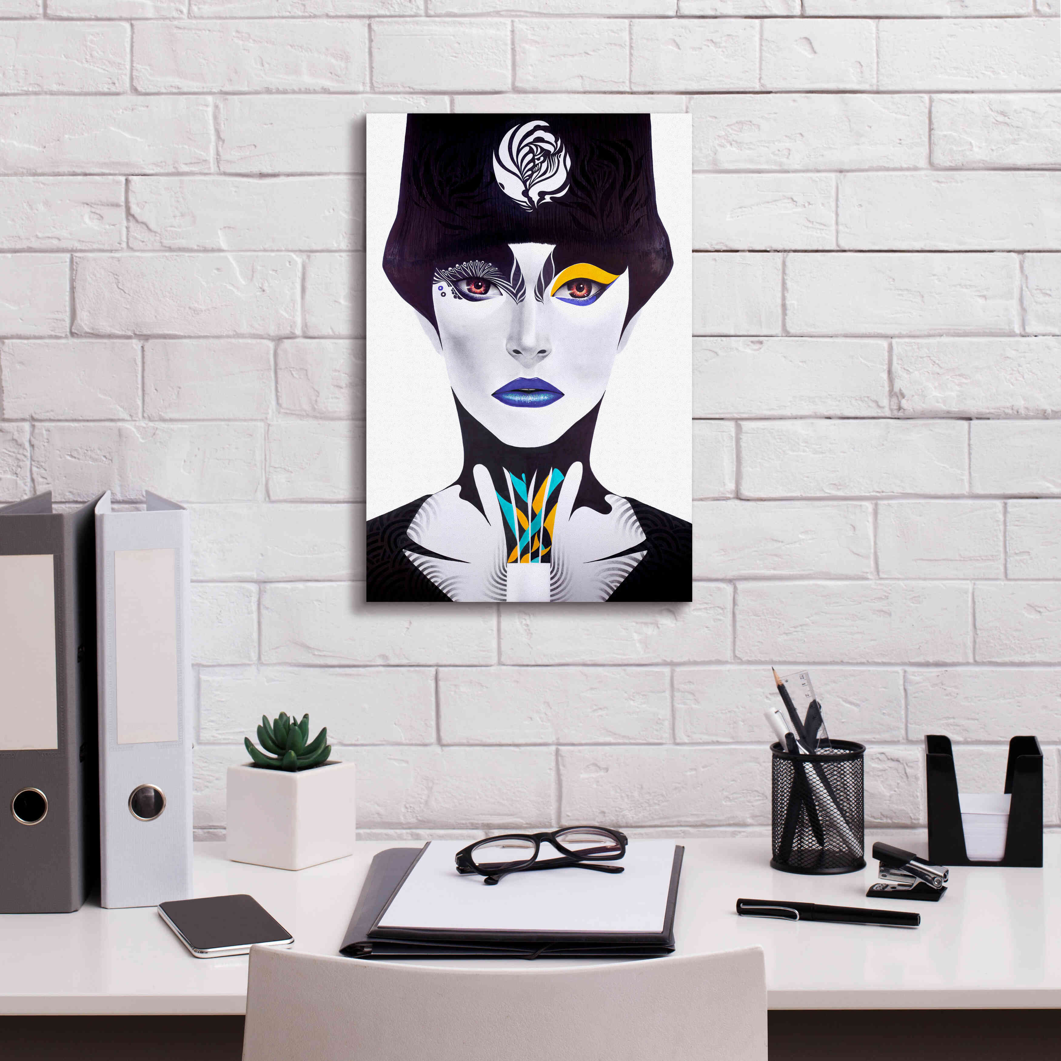 'Blue Lip' by MinJae, Giclee Canvas Wall Art,12 x 18