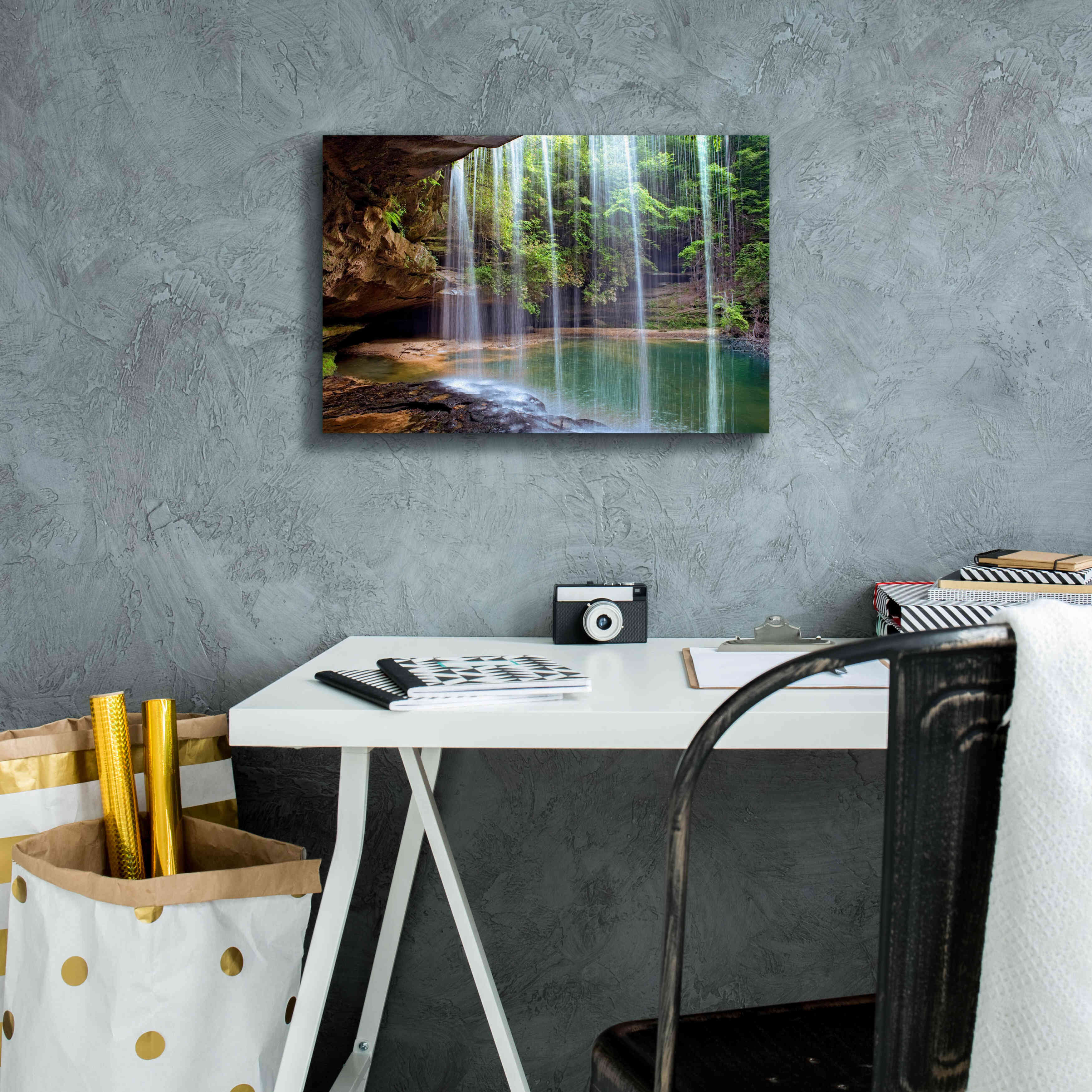 'Alabama Caney Creek Veil' by Mike Jones, Giclee Canvas Wall Art,18 x 12