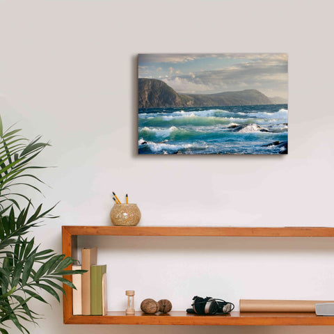 Image of 'Newfoundland Sunset Surf' by Mike Jones, Giclee Canvas Wall Art,18 x 12