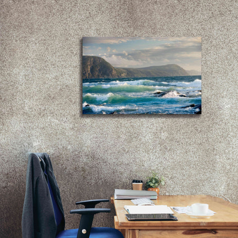 Image of 'Newfoundland Sunset Surf' by Mike Jones, Giclee Canvas Wall Art,40 x 26
