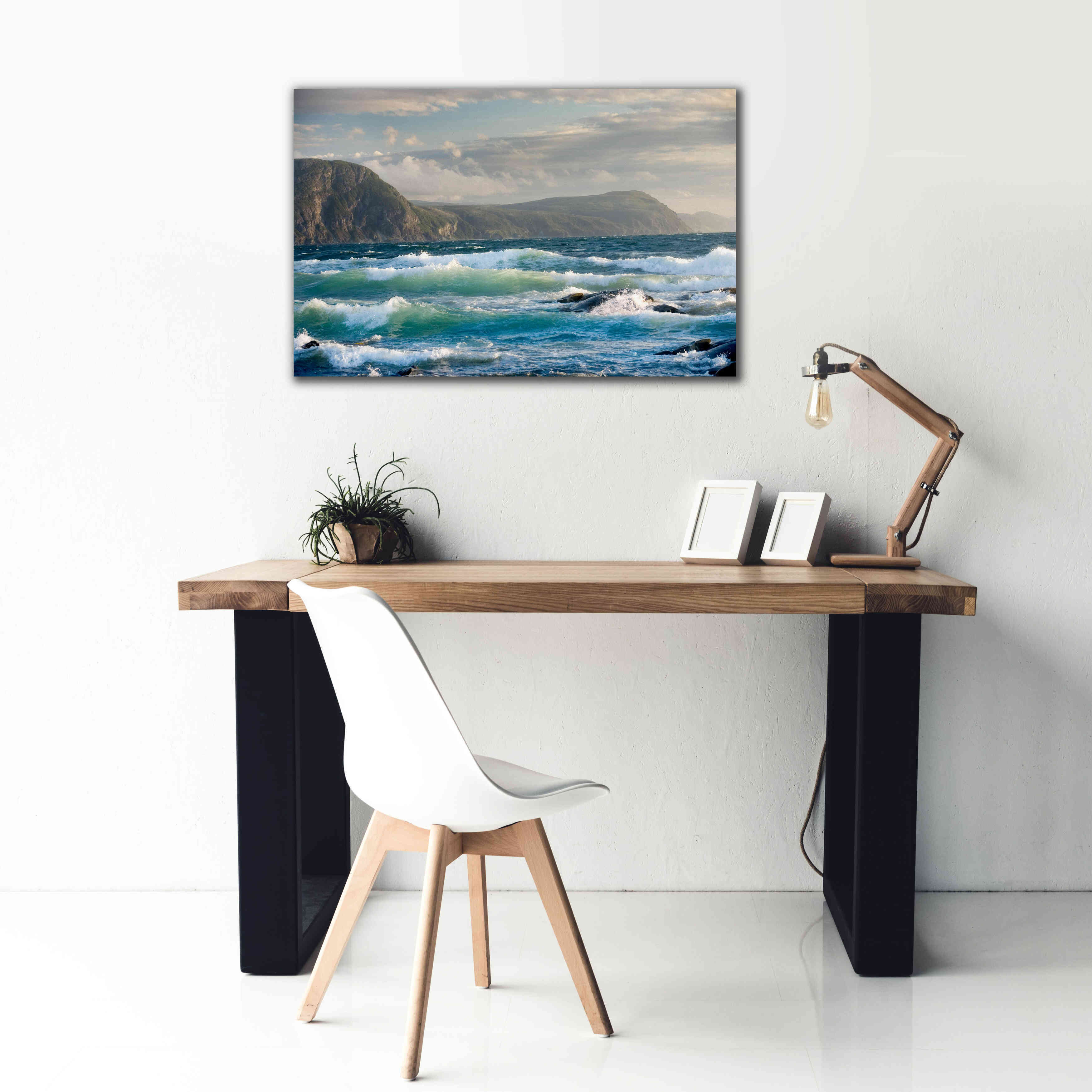 'Newfoundland Sunset Surf' by Mike Jones, Giclee Canvas Wall Art,40 x 26