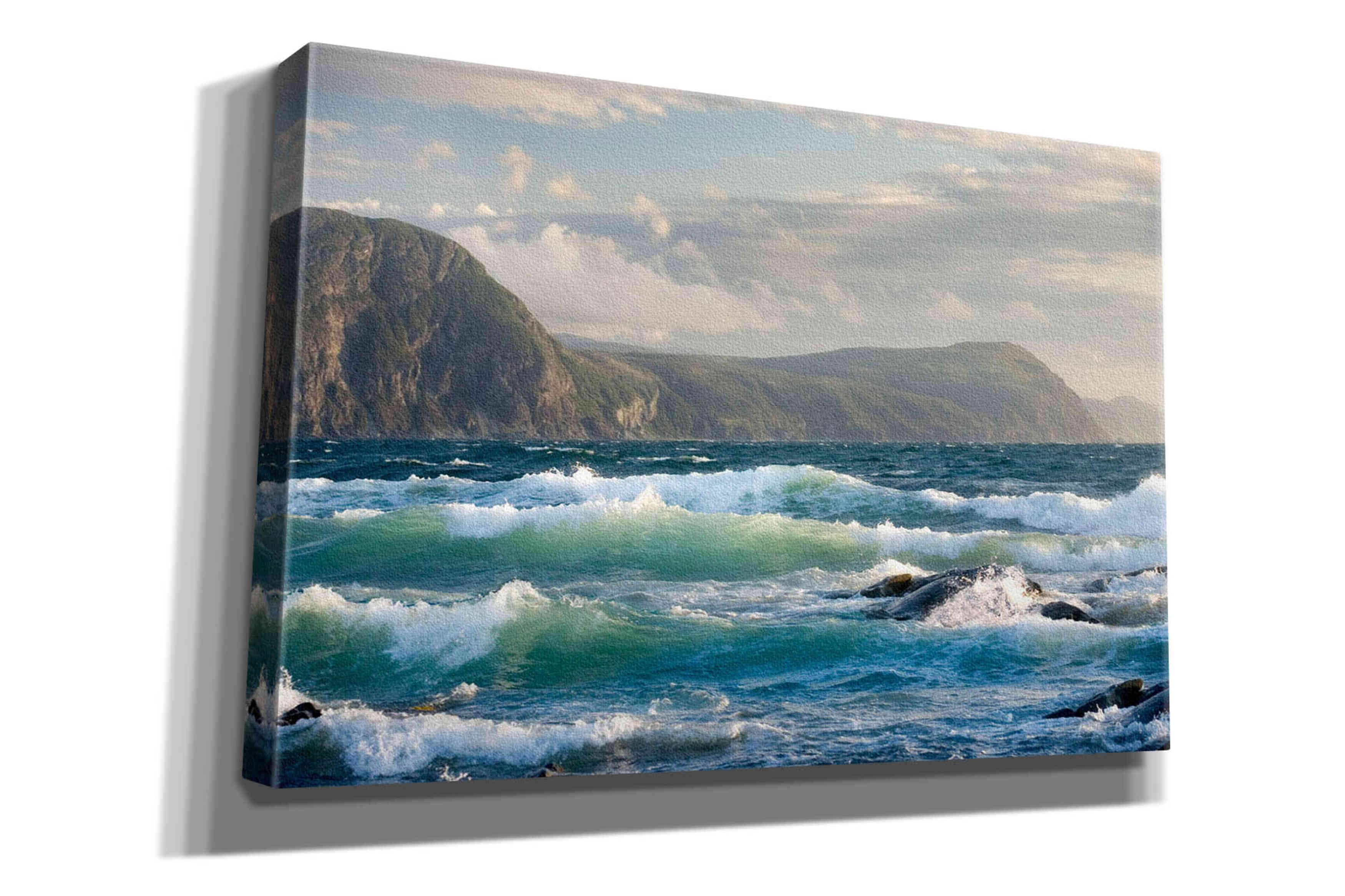 'Newfoundland Sunset Surf' by Mike Jones, Giclee Canvas Wall Art