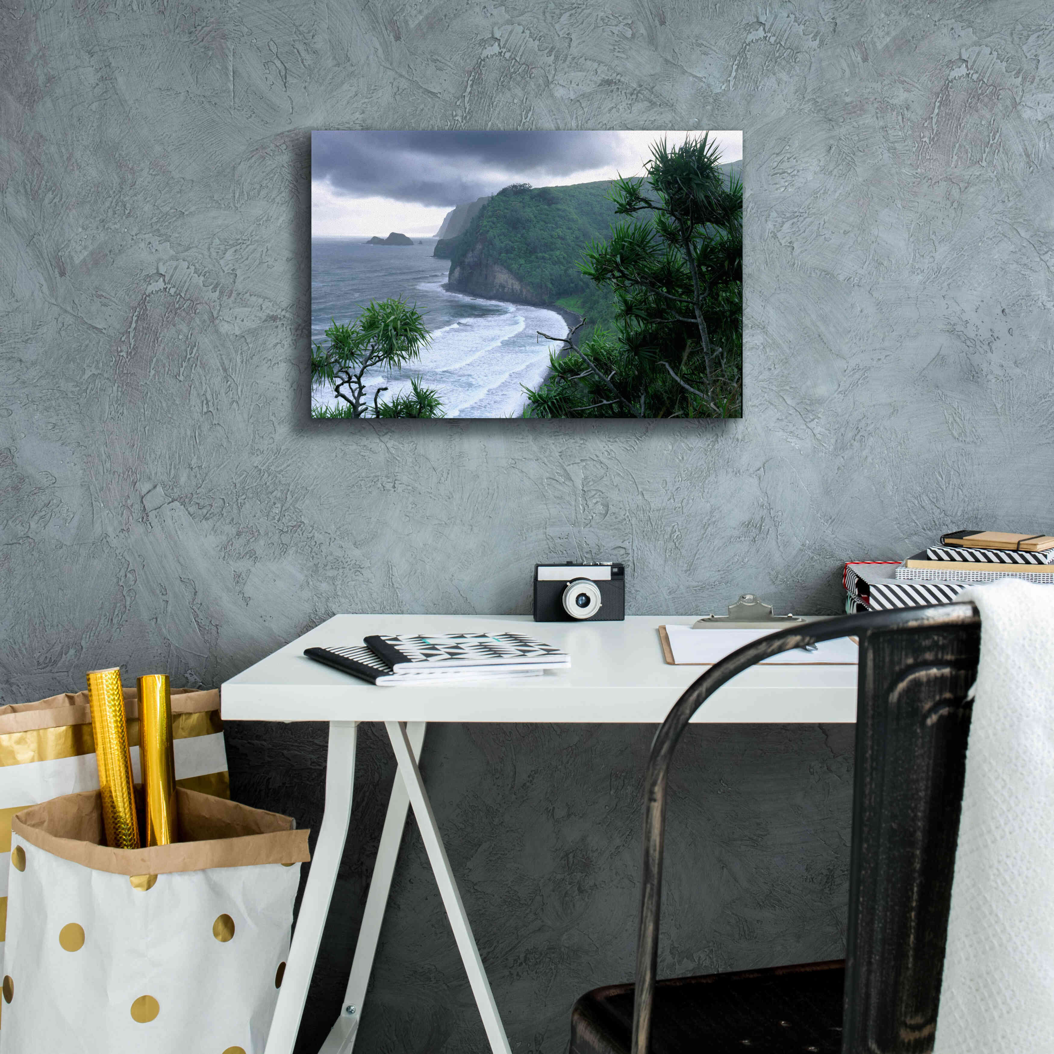 'Pololu Valley' by Mike Jones, Giclee Canvas Wall Art,18 x 12