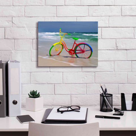 Image of 'Rainbow Bike' by Mike Jones, Giclee Canvas Wall Art,16 x 12